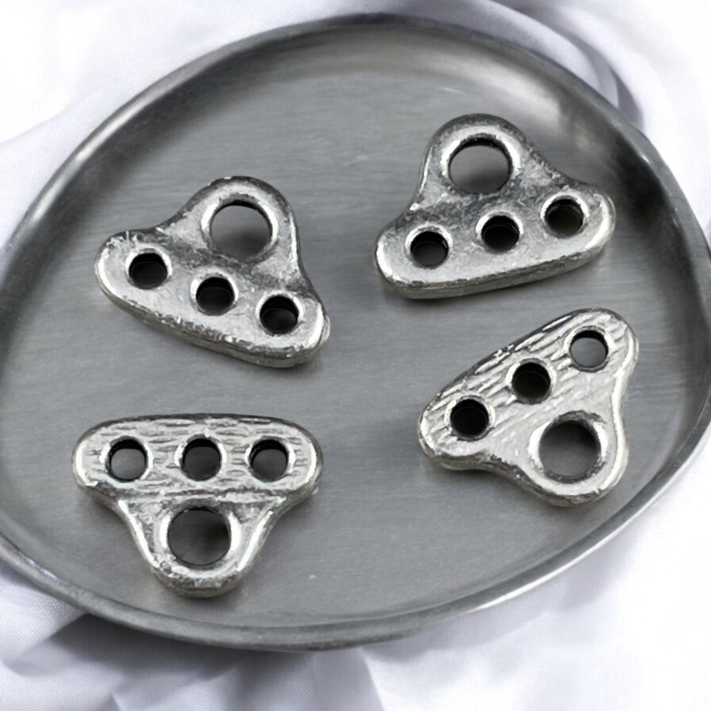 NEW TierraCast Silver Multi Strand Connector, Antiqued Pewter 3-strand End Bar Connector (PF/691-04) * Qty. 6