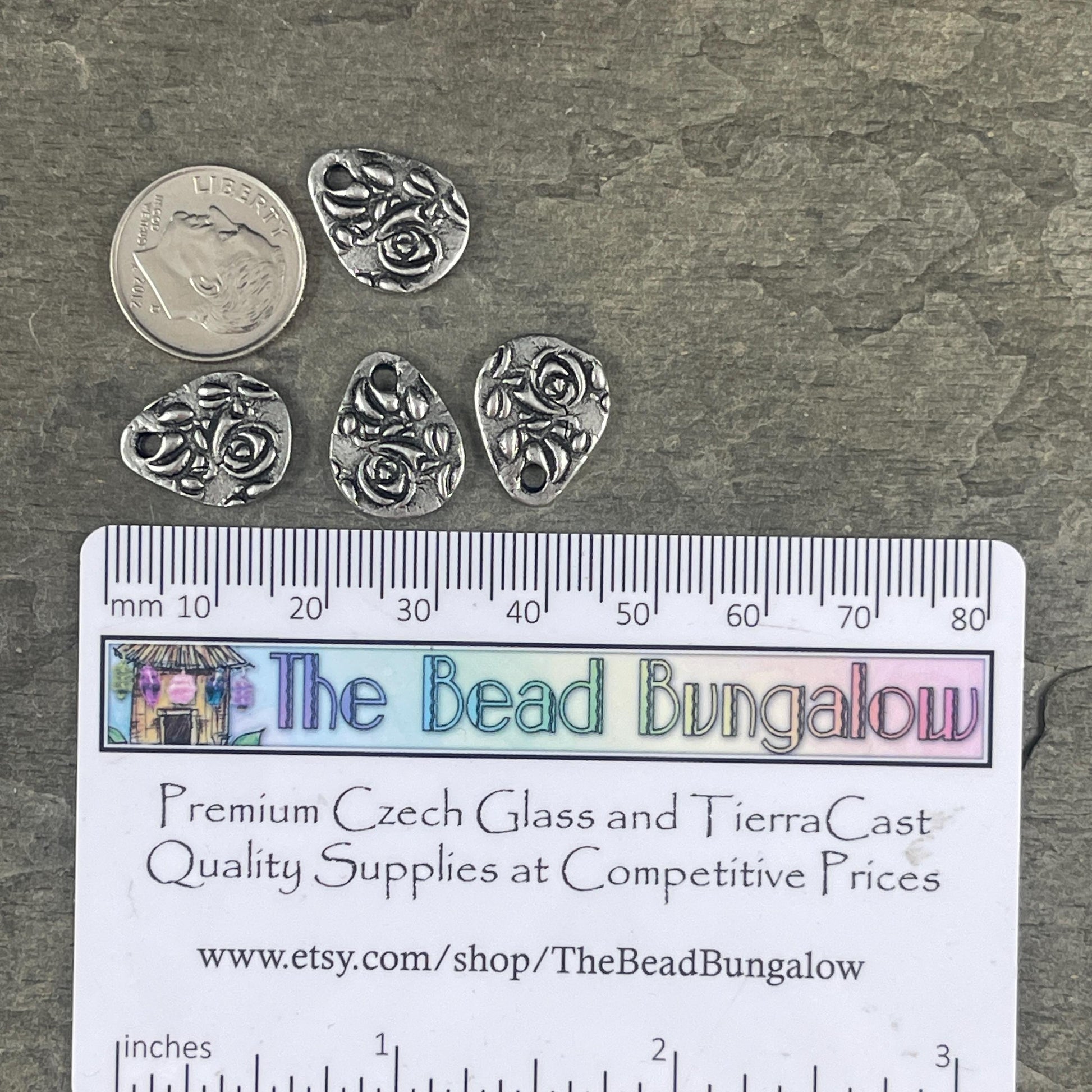 TierraCast Dulce Vida Teardrop Charms, Antiqued Pewter (PF/581-04) * Qty. 4