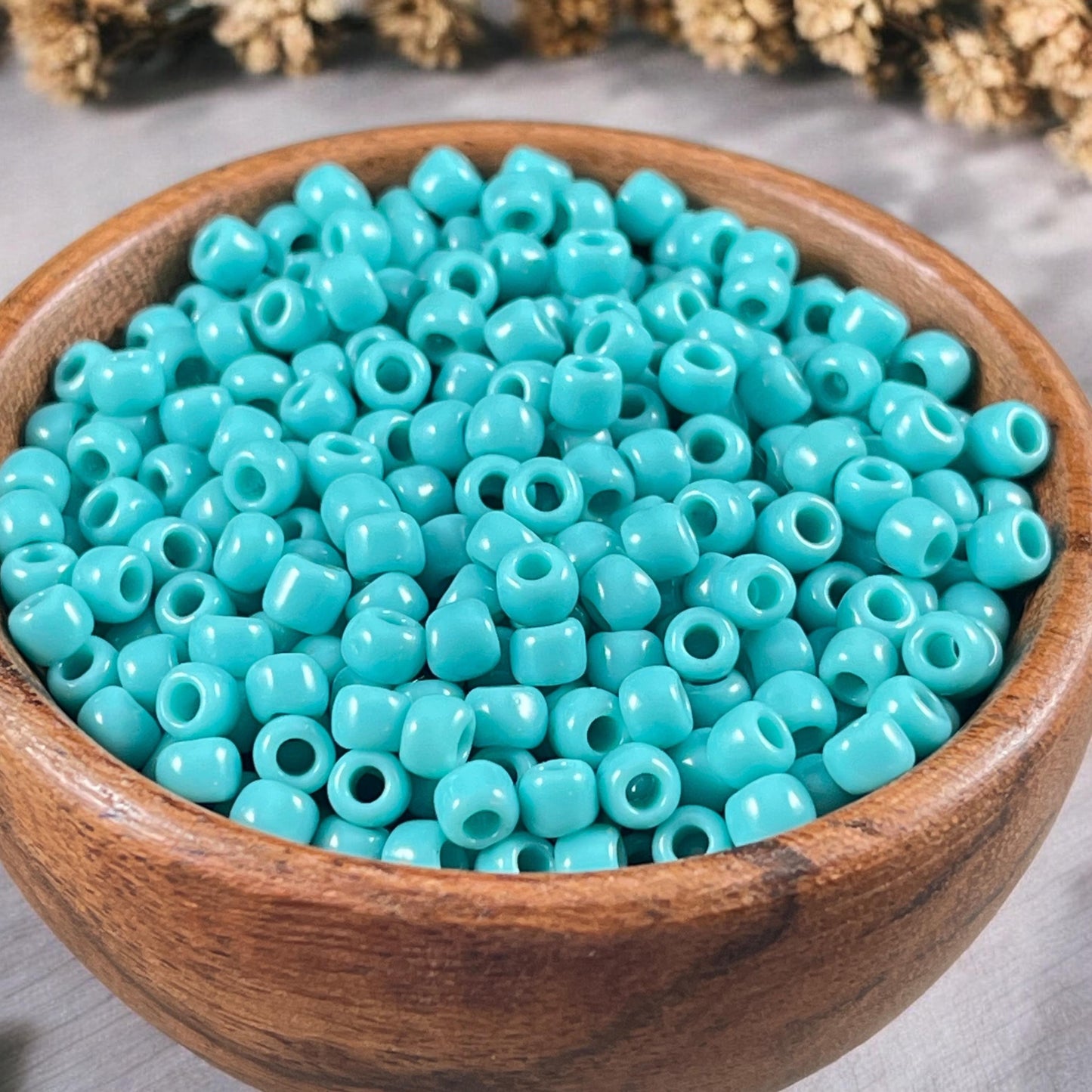TOHO 6/0 Glass Seed Beads, 4mm Opaque Turquoise Beads (T6/SM-055) * 20 grams