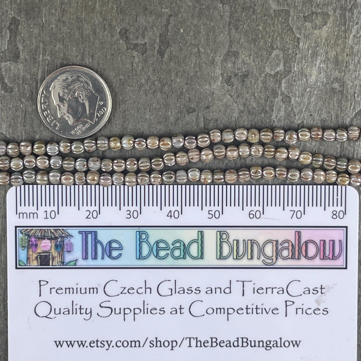 Czech Glass Beads - 3mm Melon Bead, Opaque Sage Green, Pale Green Picasso Beads (D3M/SM-P65431) * Qty. 100