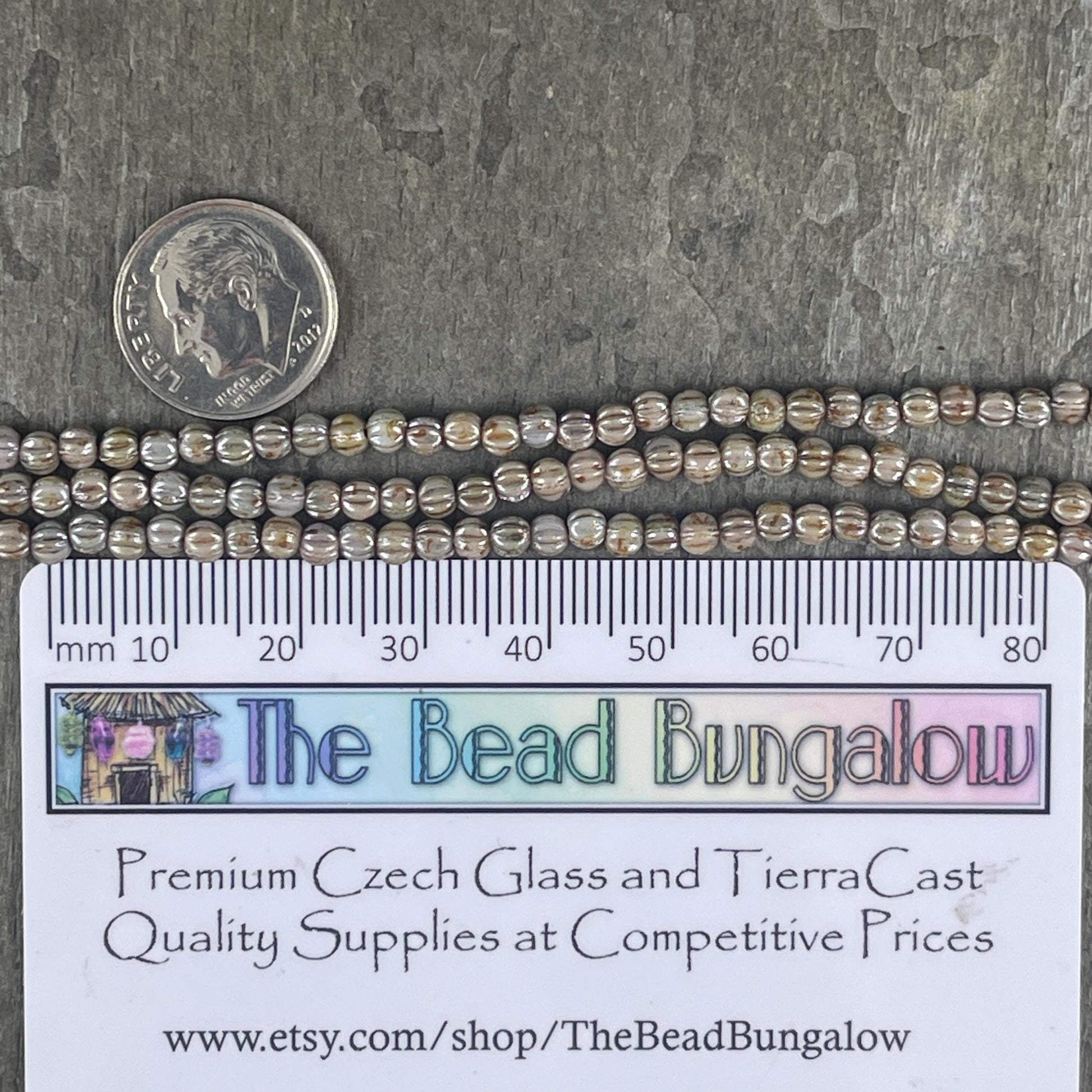 Czech Glass Beads - 3mm Melon Bead, Opaque Sage Green, Pale Green Picasso Beads (D3M/SM-P65431) * Qty. 100
