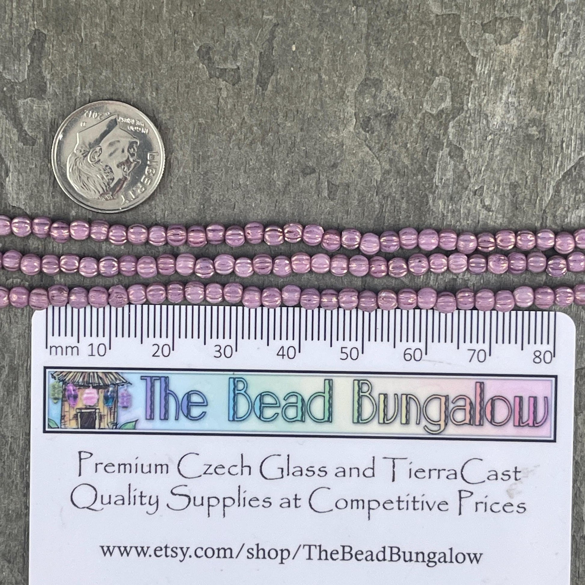 3mm Czech Glass Beads, Opaque Lilac Melon Beads, Tiny Light Purple Luster Beads (D3M/SM-P14415) * Qty. 100