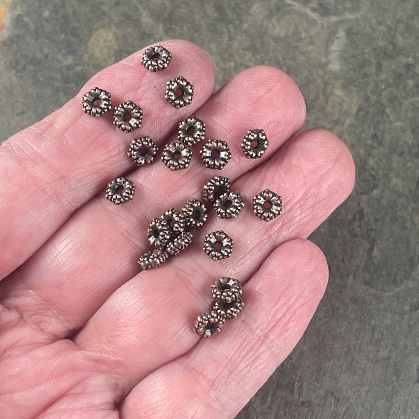 Antiqued Copper Spacer Beads, 5.5x2mm with 1mm Hole - Nickel Free Copper Rondelle Spacer (S039-019R) * Qty. 200