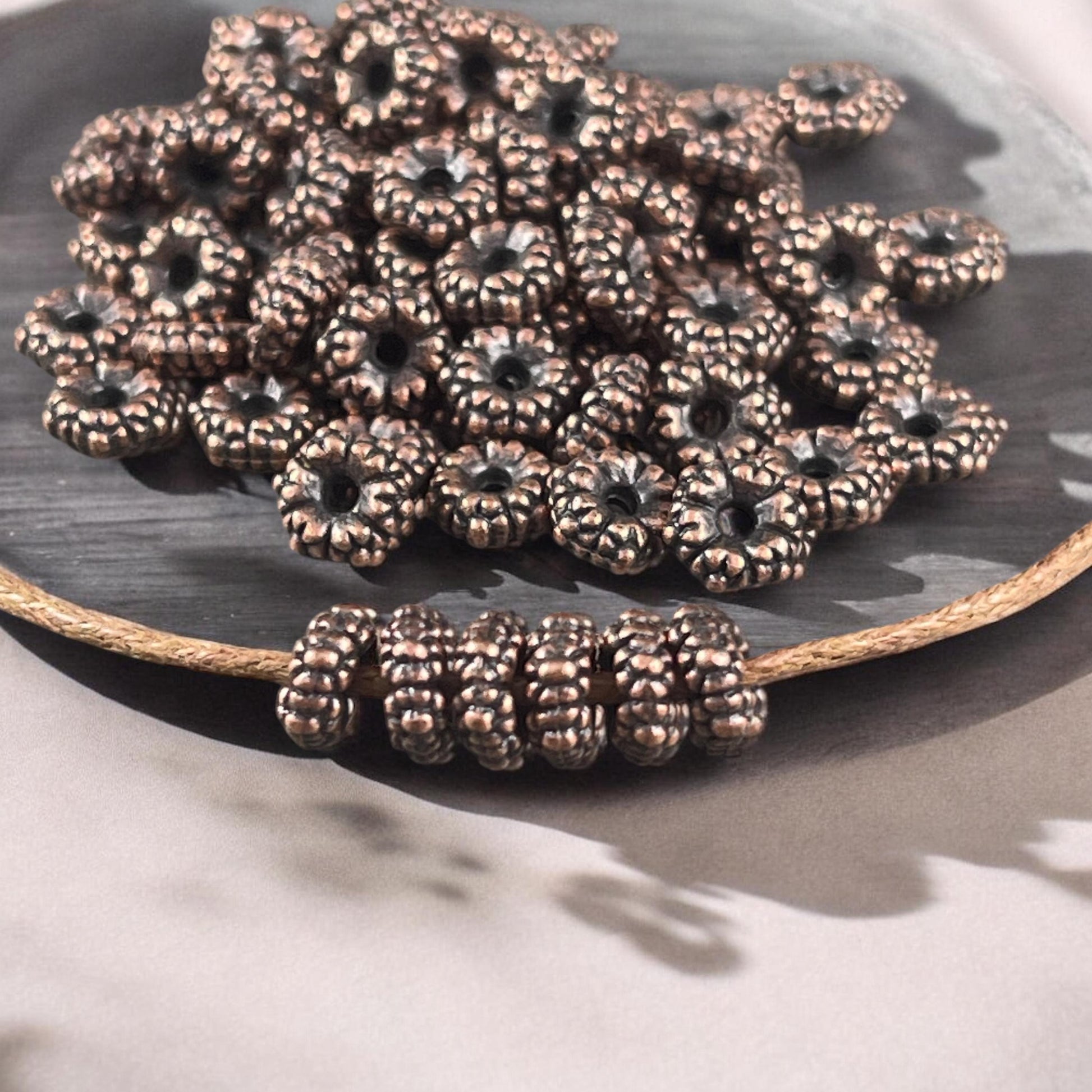 Antiqued Copper Spacer Beads, 5.5x2mm with 1mm Hole - Nickel Free Copper Rondelle Spacer (S039-019R) * Qty. 200