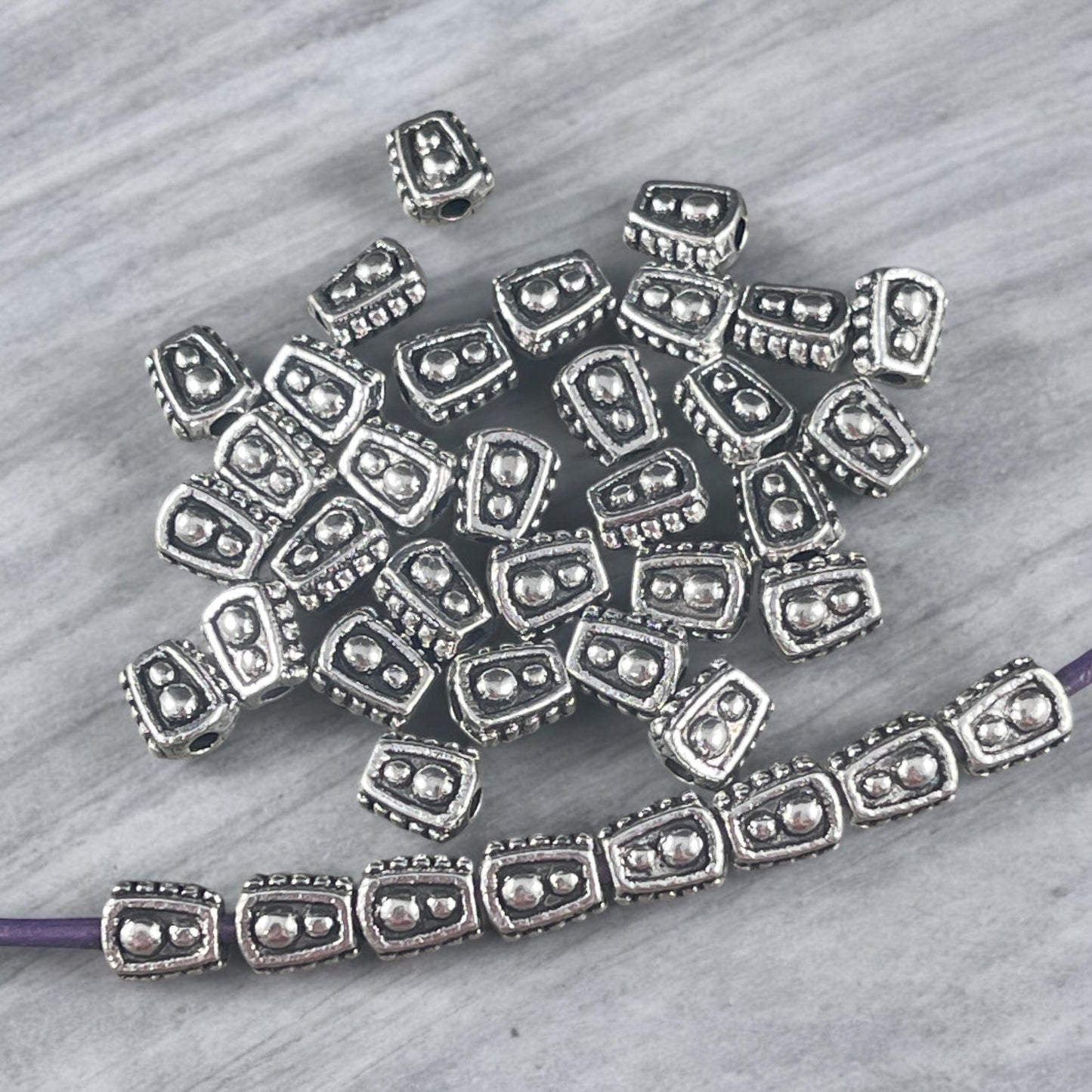 Antiqued Silver Trapezoid Bead, 6x5mm with 1.5mm Hole (LF0332Y-NF) * Qty. 200