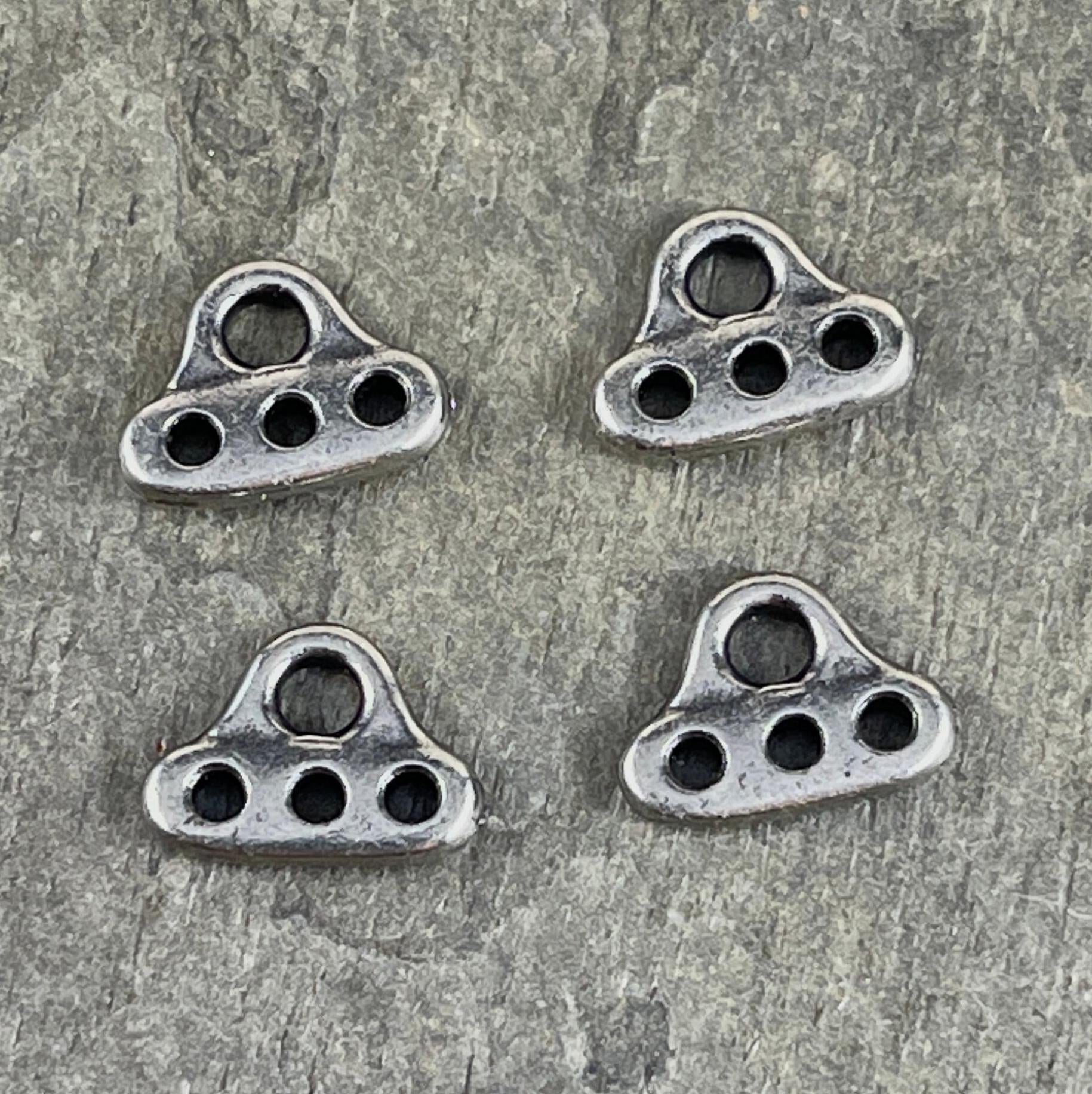 NEW TierraCast Silver Multi Strand Connector, Antiqued Pewter 3-strand End Bar Connector (PF/691-04) * Qty. 6