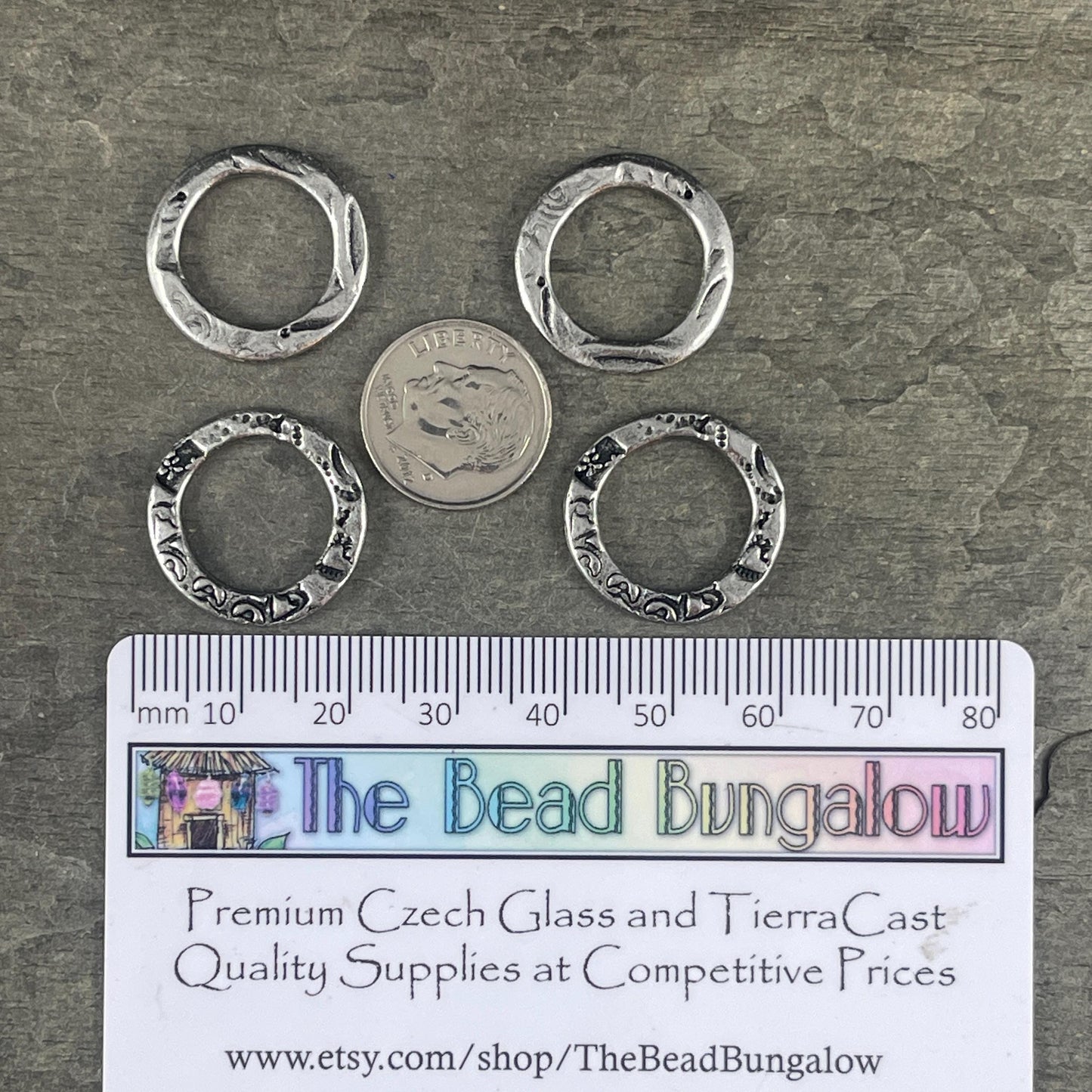 TierraCast Flora 3/4" Linking Ring, 20mm Dulce Vida Link in Antiqued Pewter Finish (PF/701-04) * Qty. 4