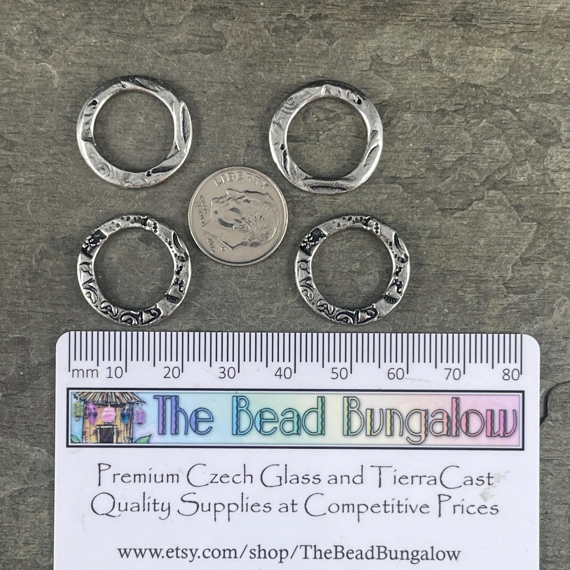 TierraCast Flora 3/4" Linking Ring, 20mm Dulce Vida Link in Antiqued Pewter Finish (PF/701-04) * Qty. 4