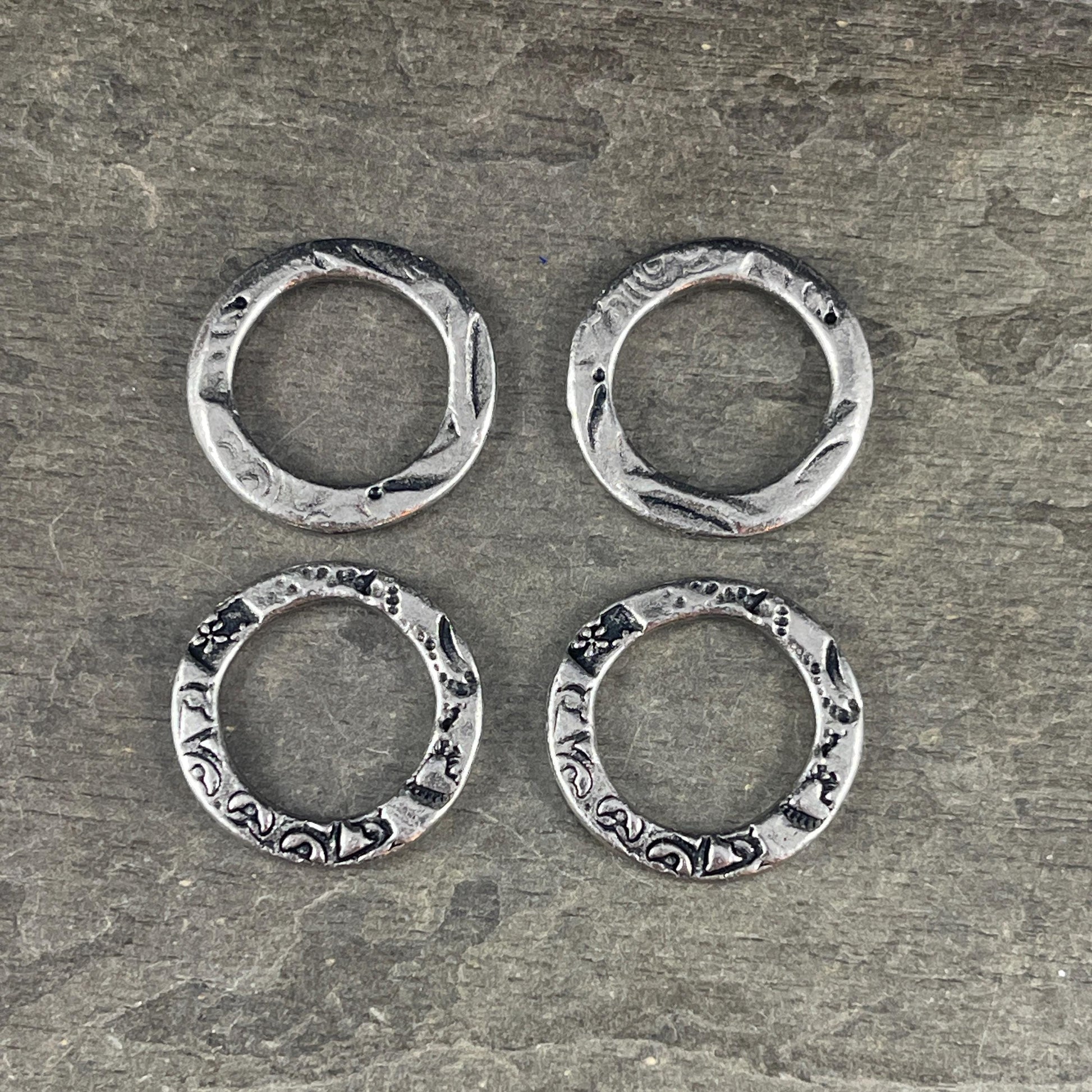 TierraCast Flora 3/4" Linking Ring, 20mm Dulce Vida Link in Antiqued Pewter Finish (PF/701-04) * Qty. 4