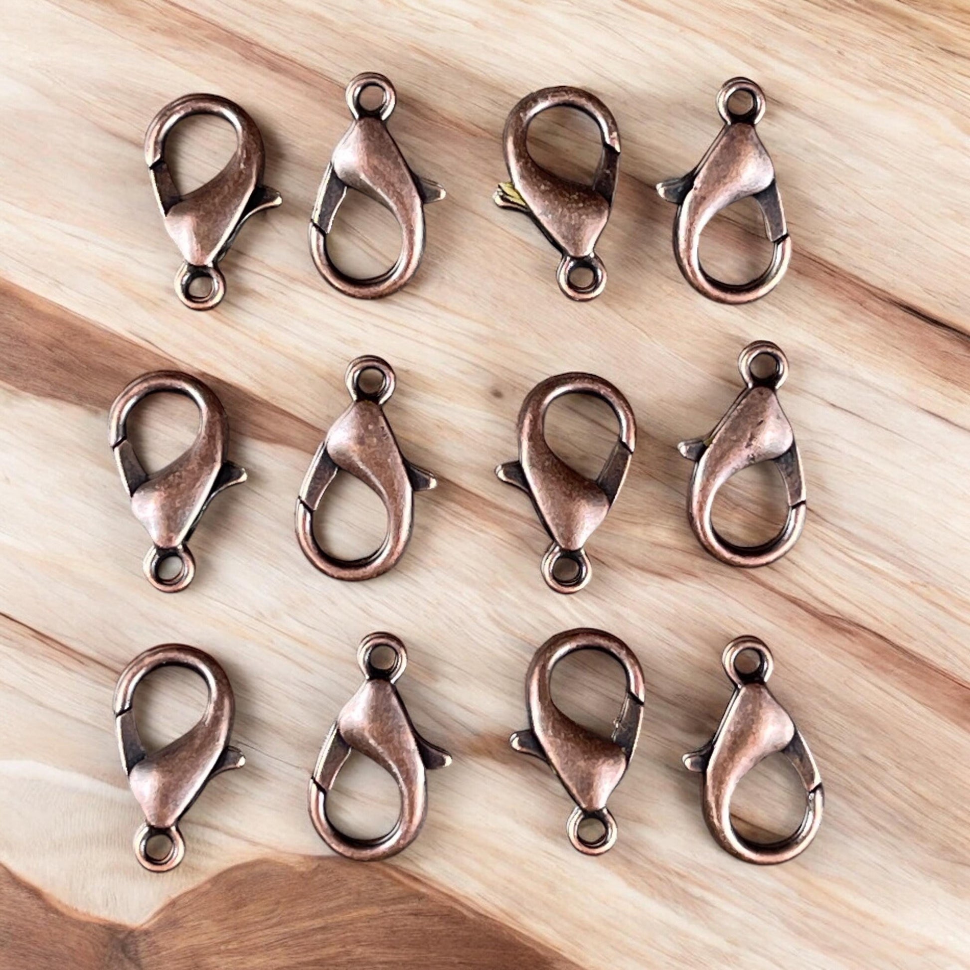 Antiqued Copper Lobster Clasp, Nickel Free 15x9mm Lobster Clasp (E105-R-NF) * Qty. 25