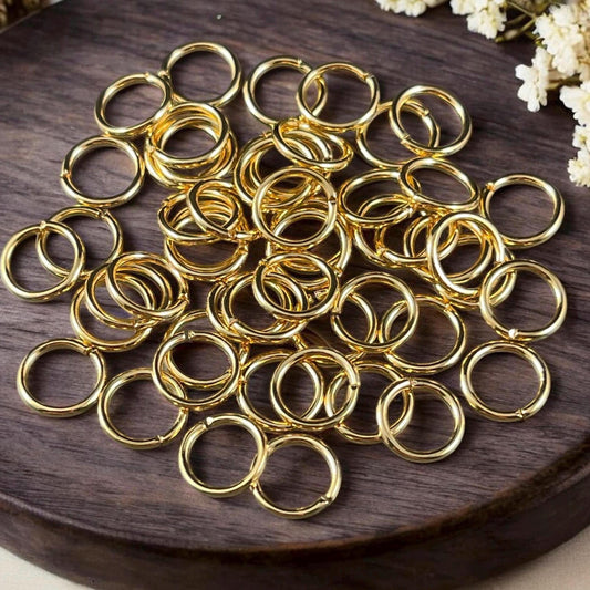 8mm Round Jump Rings, 18g Open, Gold Plated Brass (FMG/4999) * Qty. 50