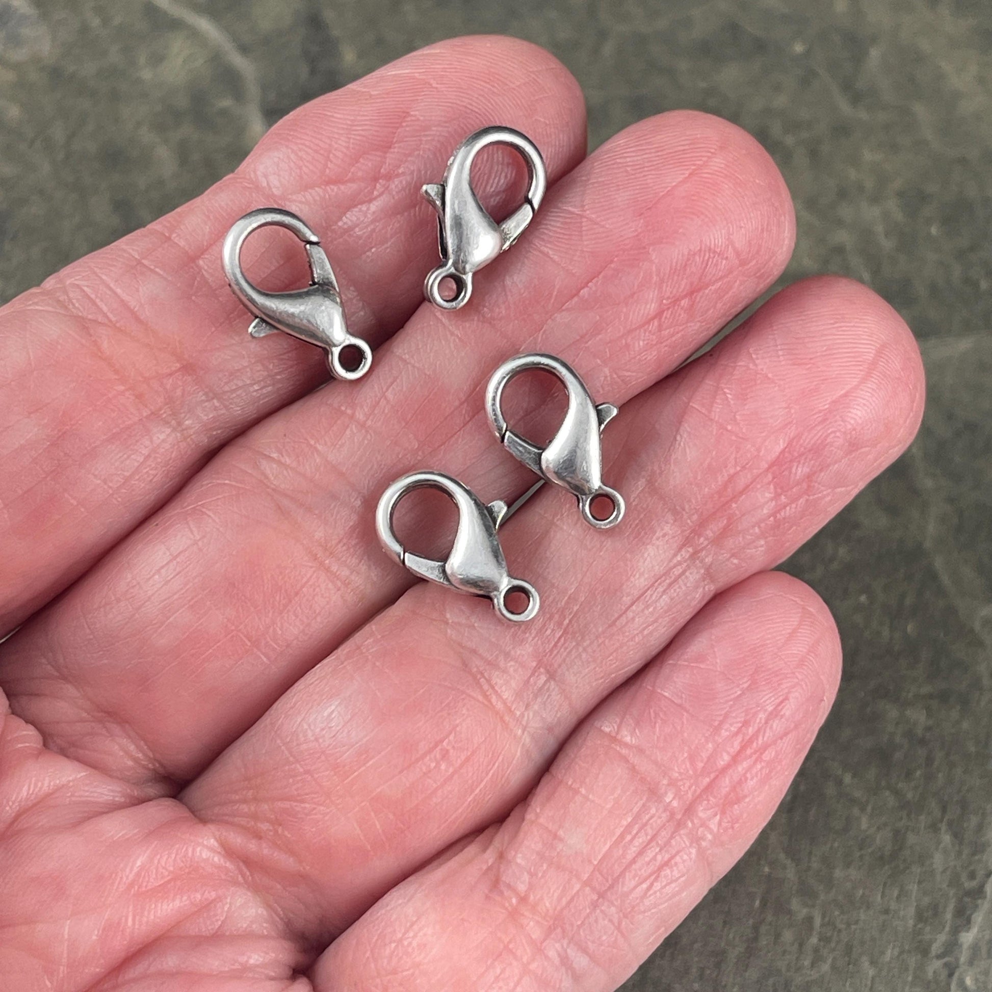 Antiqued Silver Lobster Clasp, 15x8mm Lobster Clasp (PF/605-15-77) * Qty. 10