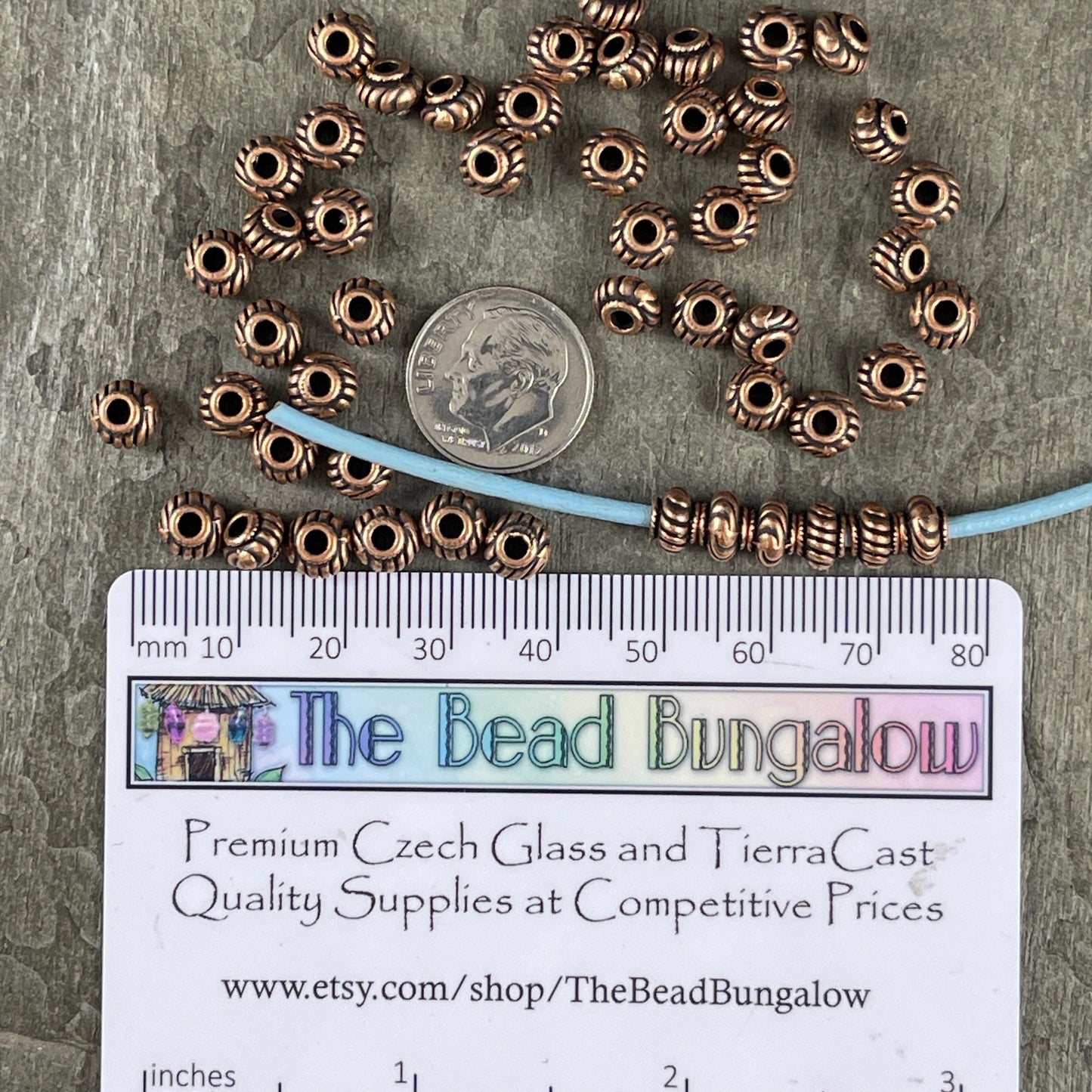 Antiqued Copper Rondelle Spacer Bead, 6x4mm Rondelle with 2mm Hole, Nickel Free (Q039-R-FF) * Qty. 100