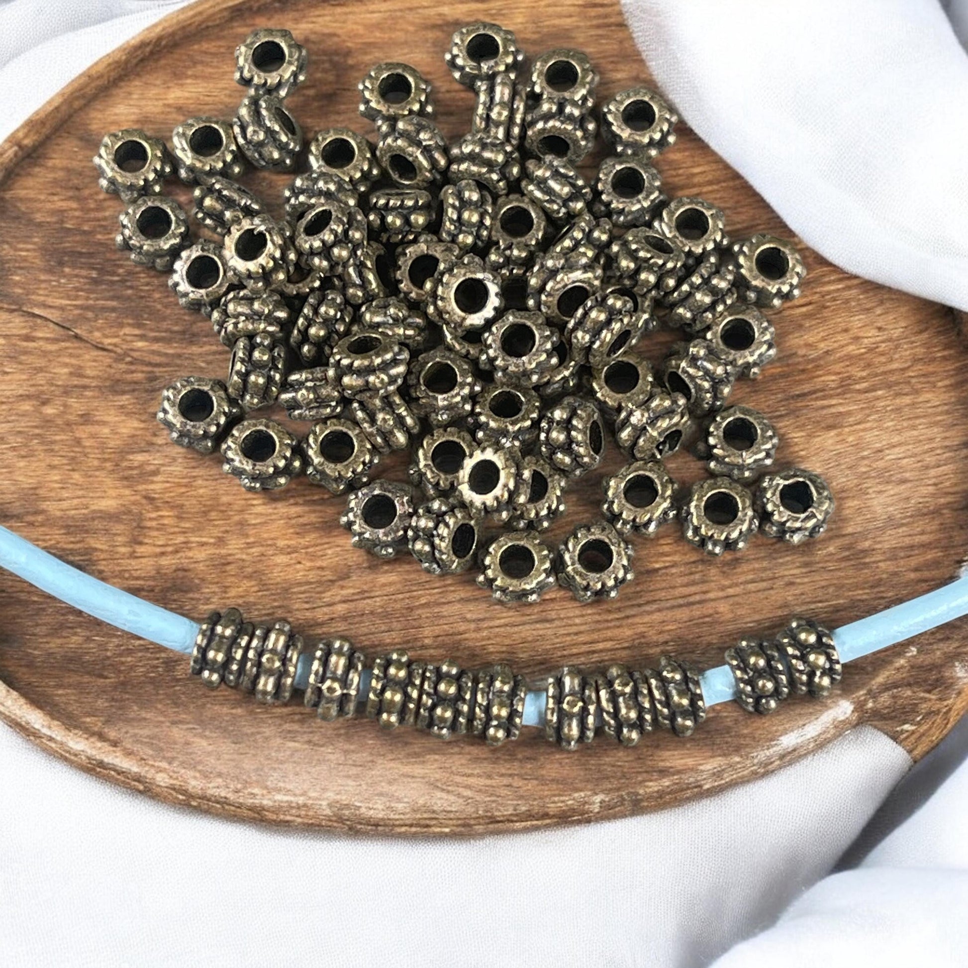 Antiqued Bronze Spacer Beads, 5x3mm with 2mm Hole - Nickel Free Bronze Rondelle Spacer (Q063-27AB) * Qty. 250