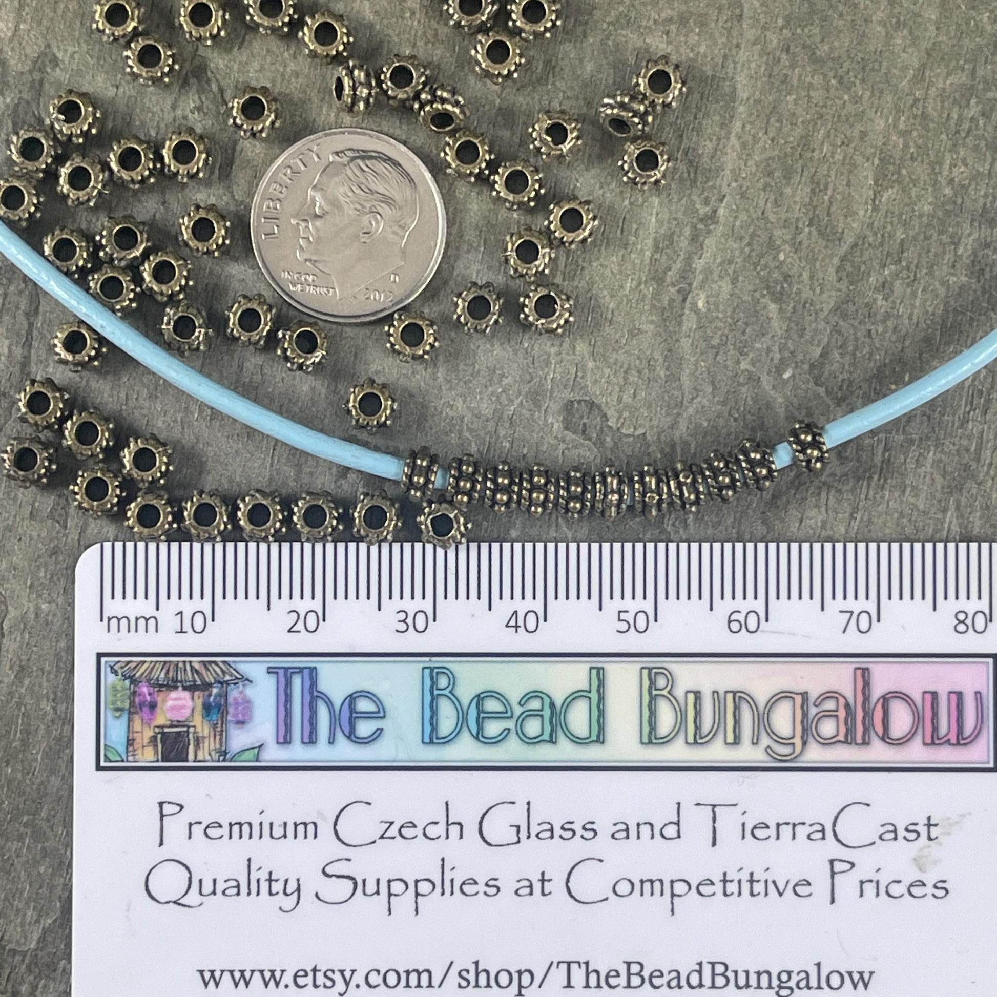 Antiqued Bronze Spacer Beads, 5x3mm with 2mm Hole - Nickel Free Bronze Rondelle Spacer (Q063-27AB) * Qty. 250