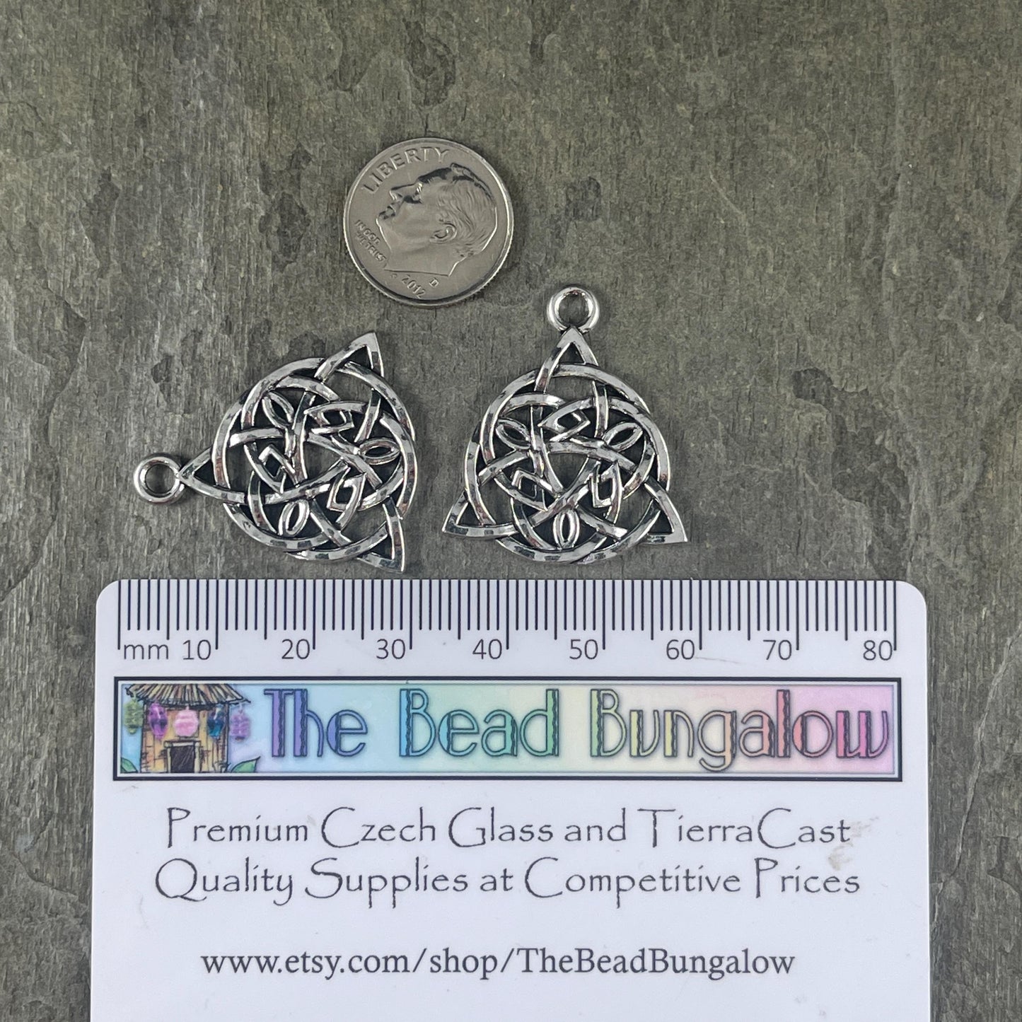 Celtic Pendant, Antiqued Silver Triquetra Pendant, Symbolic Irish Charm (P001-70AS) * Qty. 10