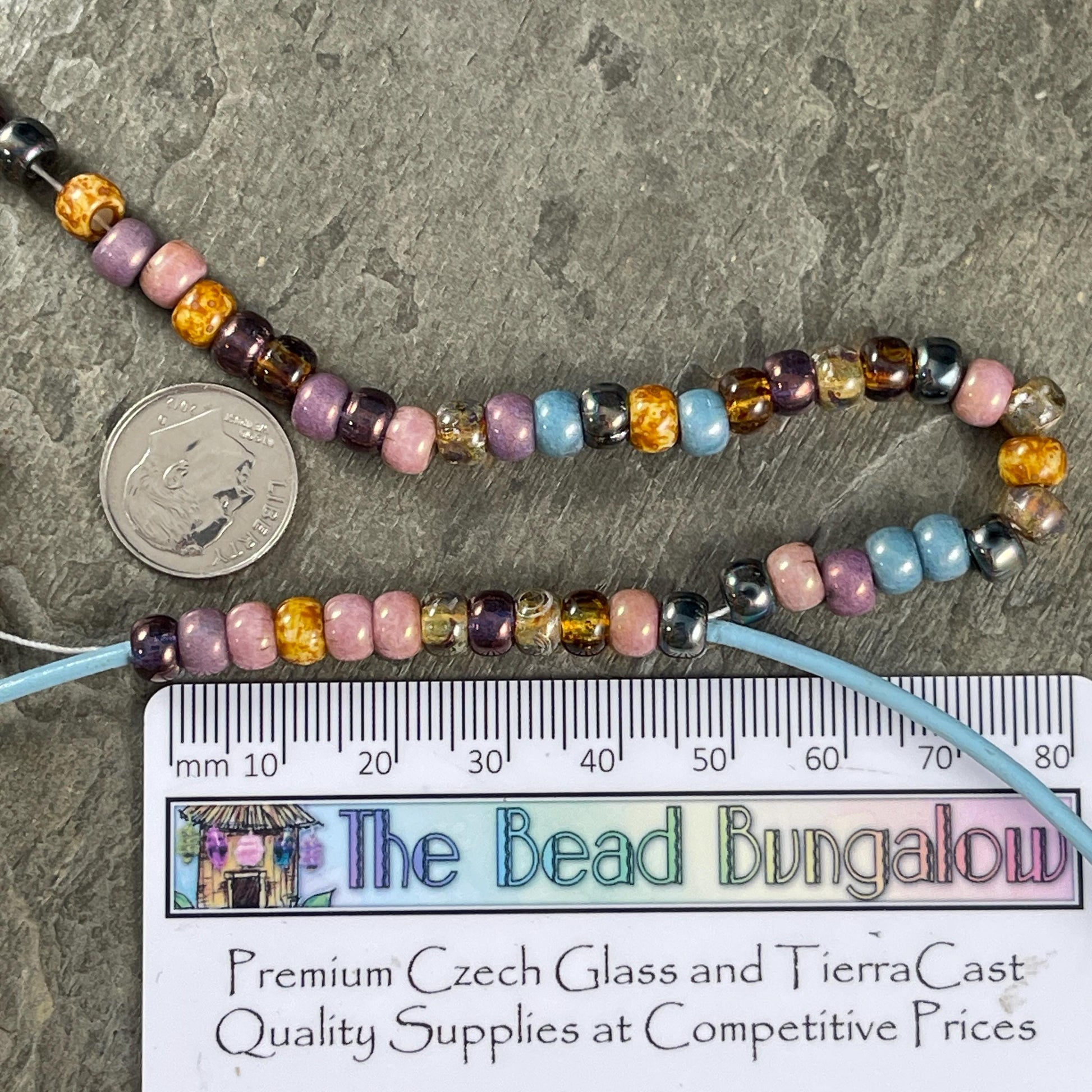 2/0 Tulip Picasso Luster, 6mm Picasso Seed Bead Mix with Pink, Purple, Topaz, Champagne, Beige and Gunmetal Beads (2/0-Tulip) * 20" Strand