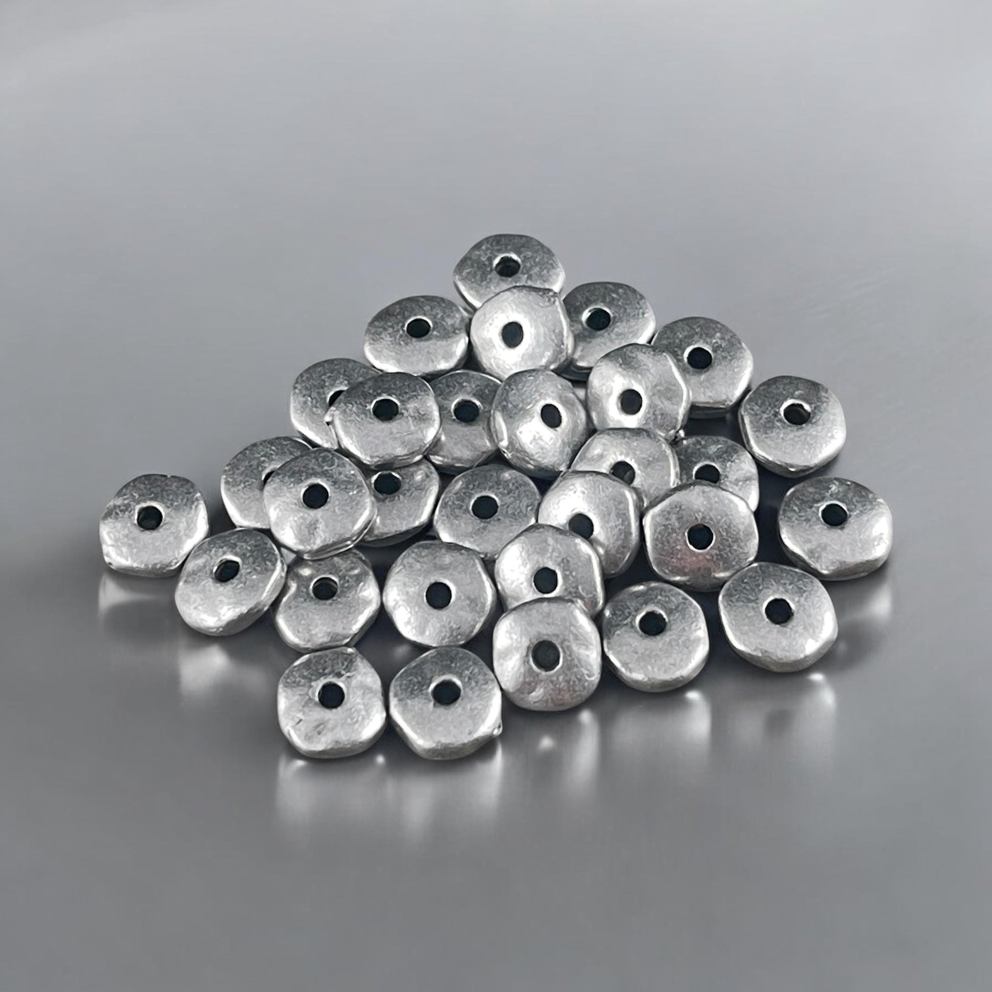 TierraCast 7mm Nugget Rondelle, Antiqued Pewter (PF/399-04) * Qty. 20