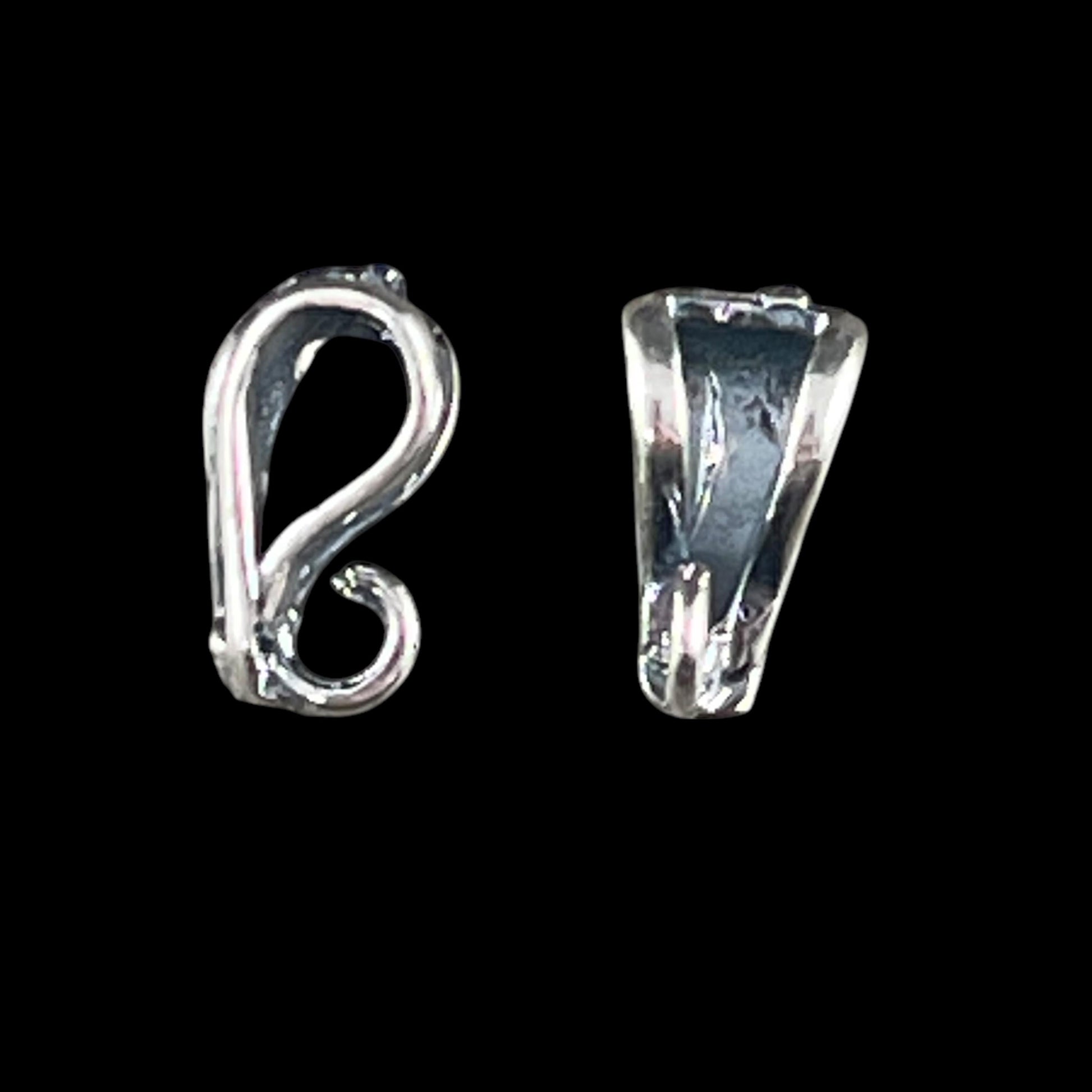 Silver Hidden Loop Bail, 10x5mm Antiqued Silver Plated Brass Bail with 3.5mm opening (FMG/7580) * Qty. 1
