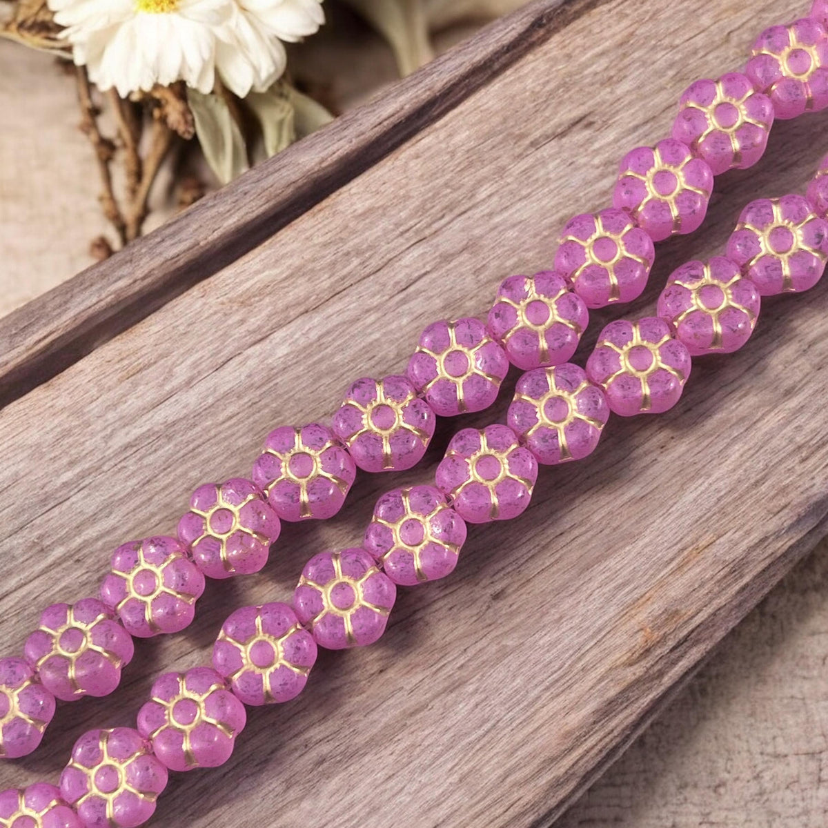 Czech Glass Beads - Tiny Blooms - 8.5mm Flower Beads, Assortment of Mixed Colors * Qty. 20