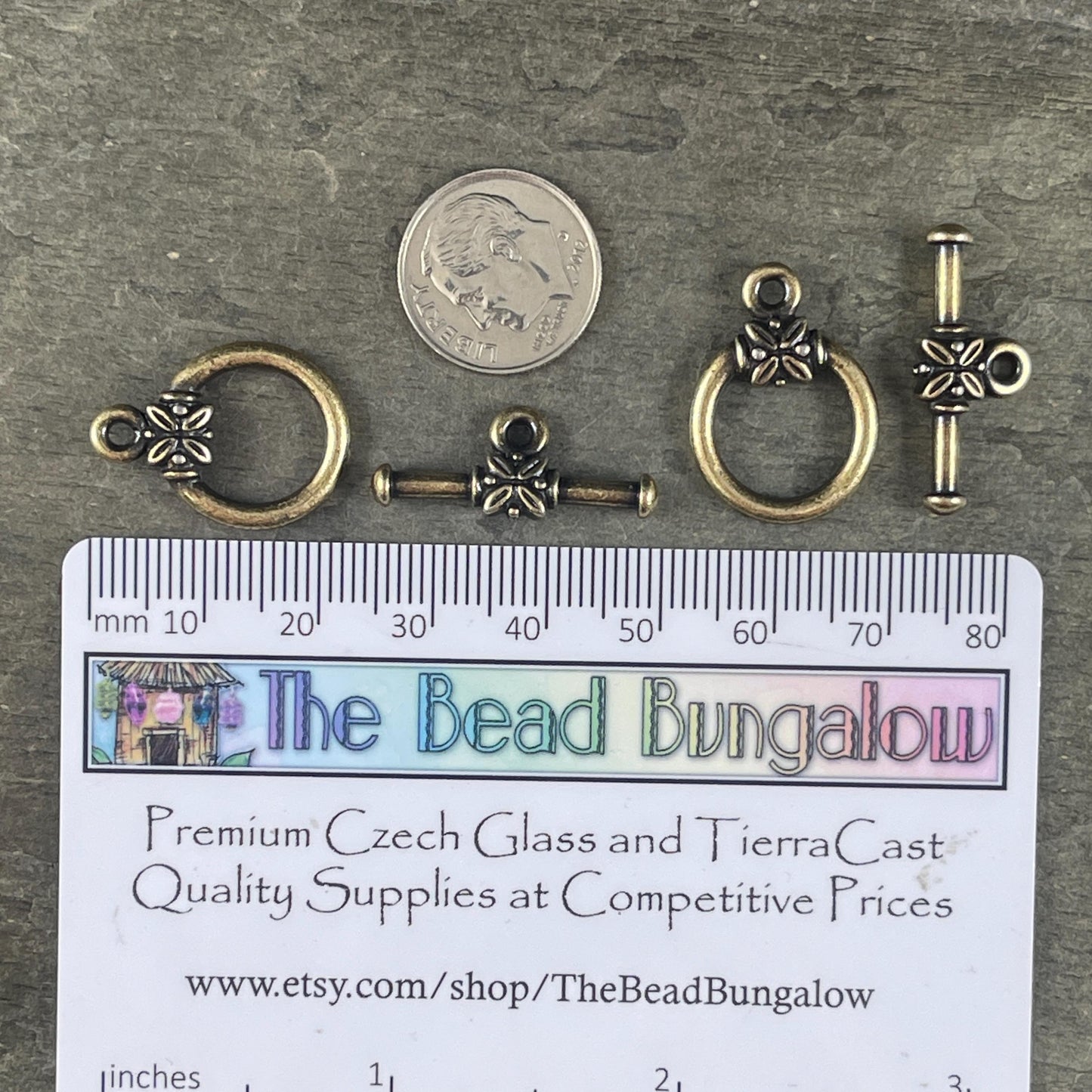 TierraCast Toggle Clasp, Large Leaf Design Toggle, Antiqued Brass Clasp (PF/942-57) * Qty. 2