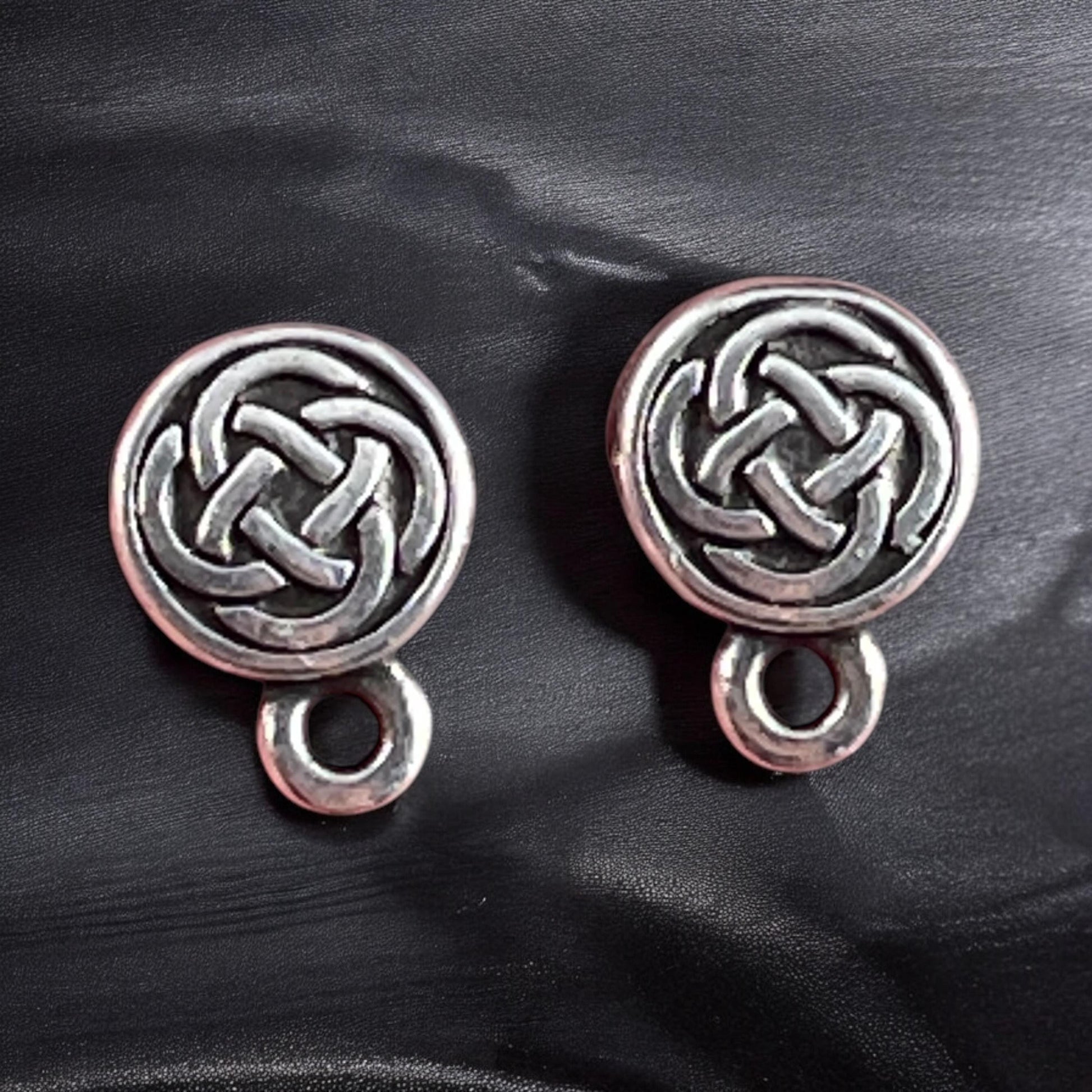 TierraCast Celtic Knot Post Earring, Fine Silver-Plated Pewter, Titanium Post Earring (PF/417-77) * Qty. 4