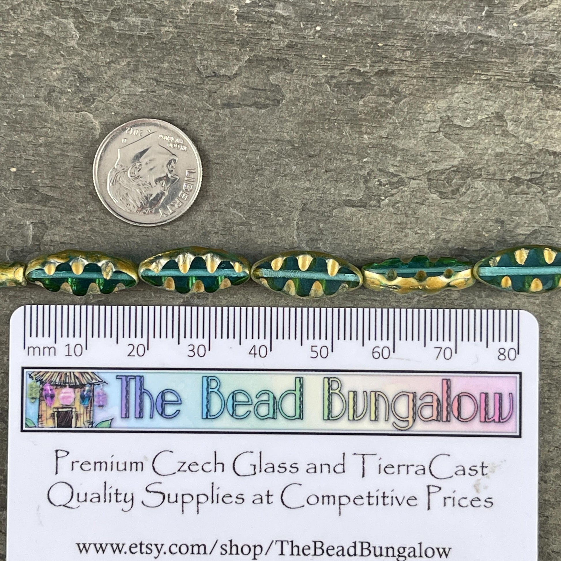 Caribbean Blue Oval Beads, Blue and Gold Textured Spindle Bead, 17x8mm Czech Glass Beads (TSpndl-11) * Qty. 8
