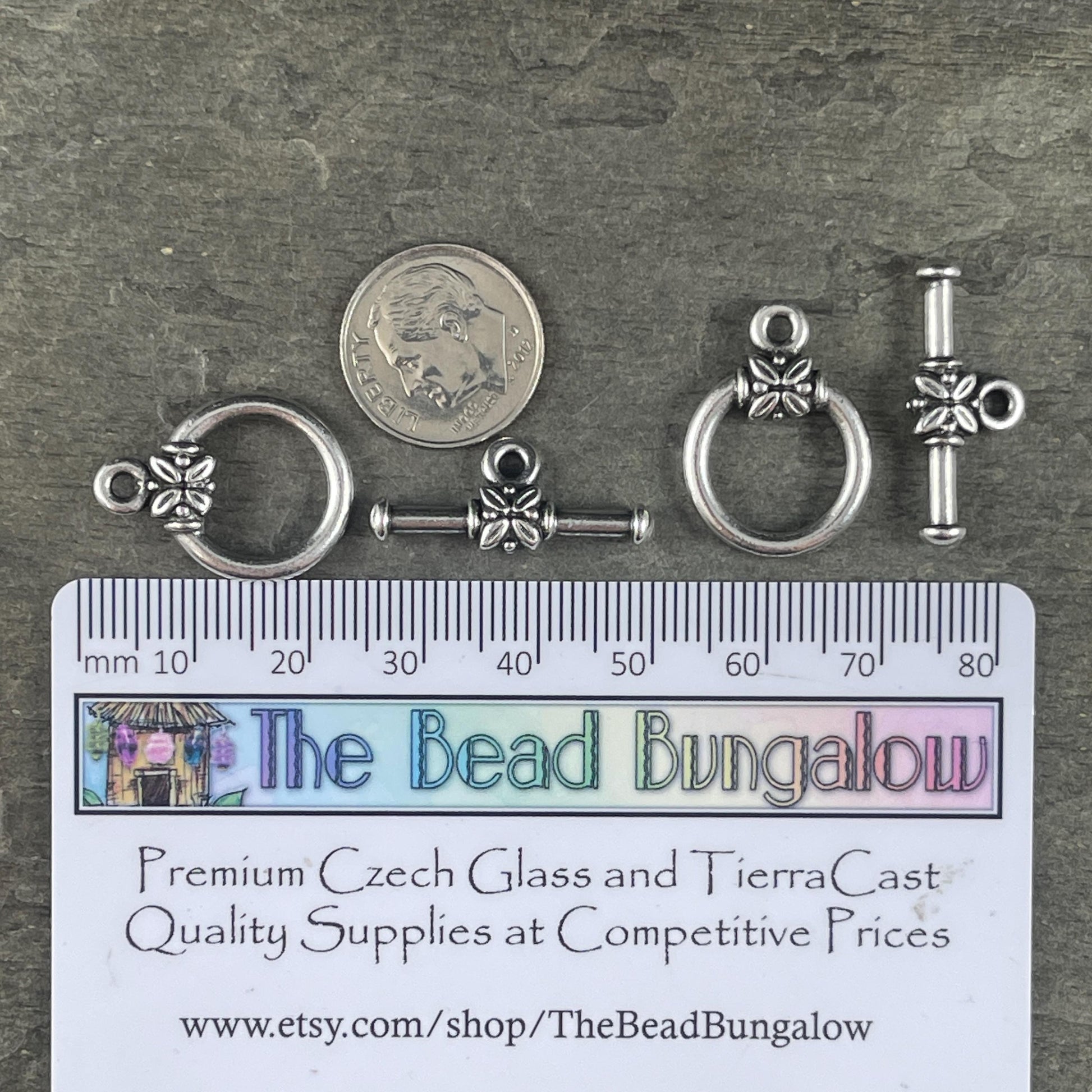 TierraCast Toggle Clasp, Large Leaf Design Toggle, Antiqued Silver Clasp (PF/942-77) * Qty. 2
