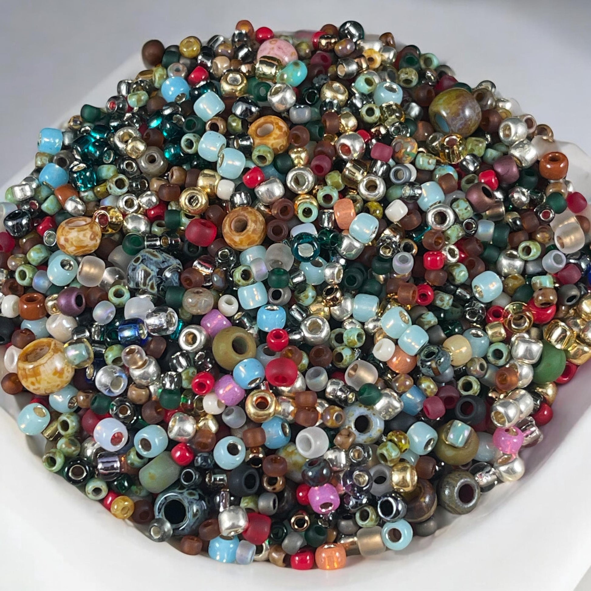 50 Grams of Mixed Seed Beads - Variety of Colors and Sizes - Toho and Czech Glass