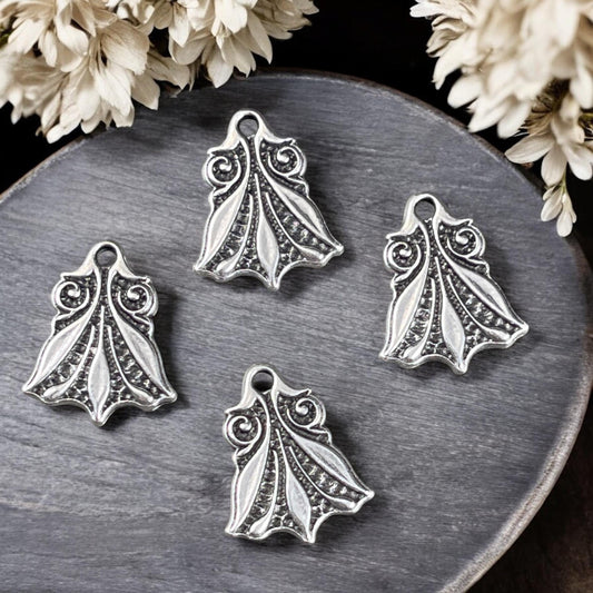 TierraCast Large Vignette Charm, 17.25x14mm Antiqued Silver Decorative Charm, New Blossom Collection (PF/1045-77) * Qty. 4