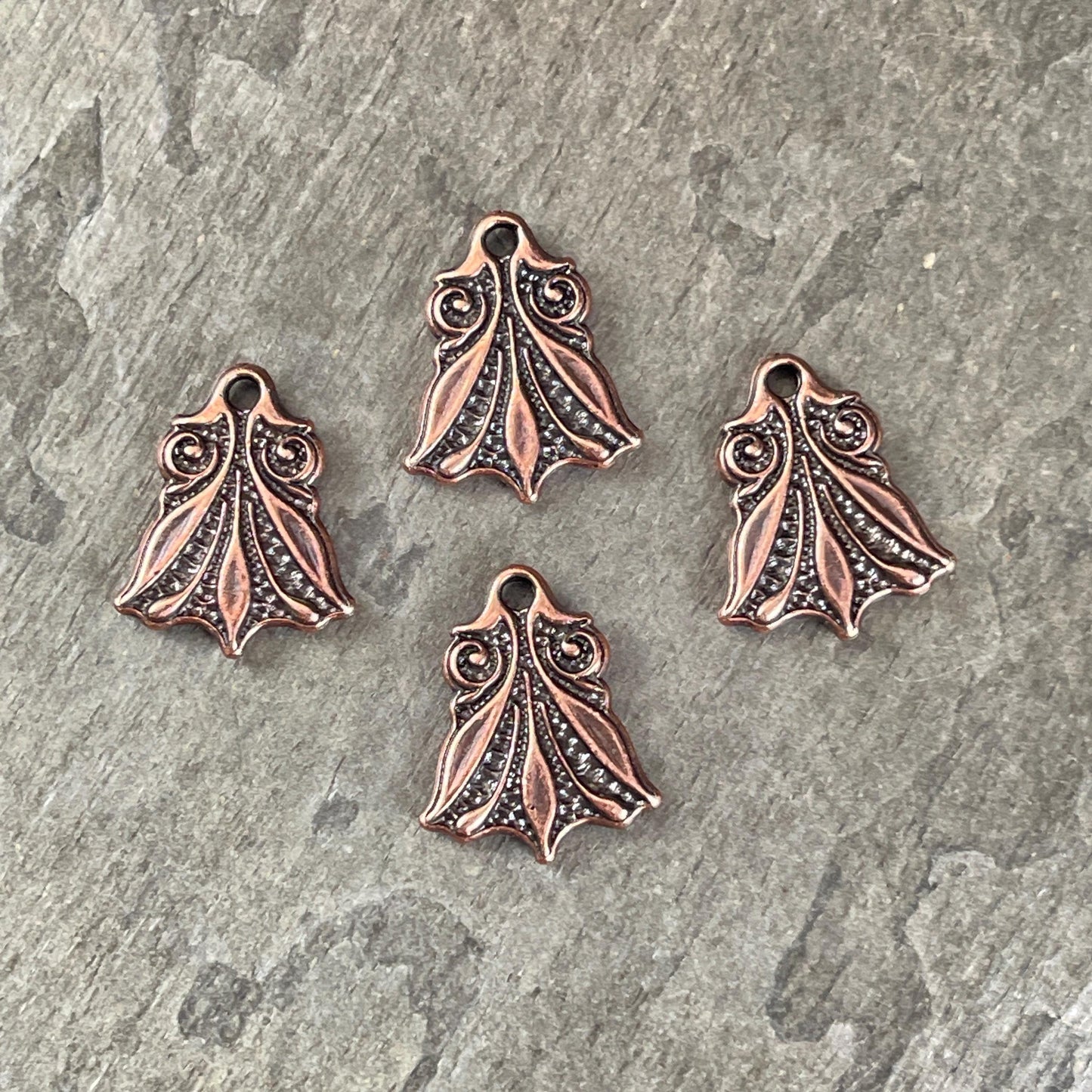 TierraCast Large Vignette Charm, 17.25x14mm Antiqued Copper Decorative Charm, New Blossom Collection (PF/1045-87) * Qty. 4