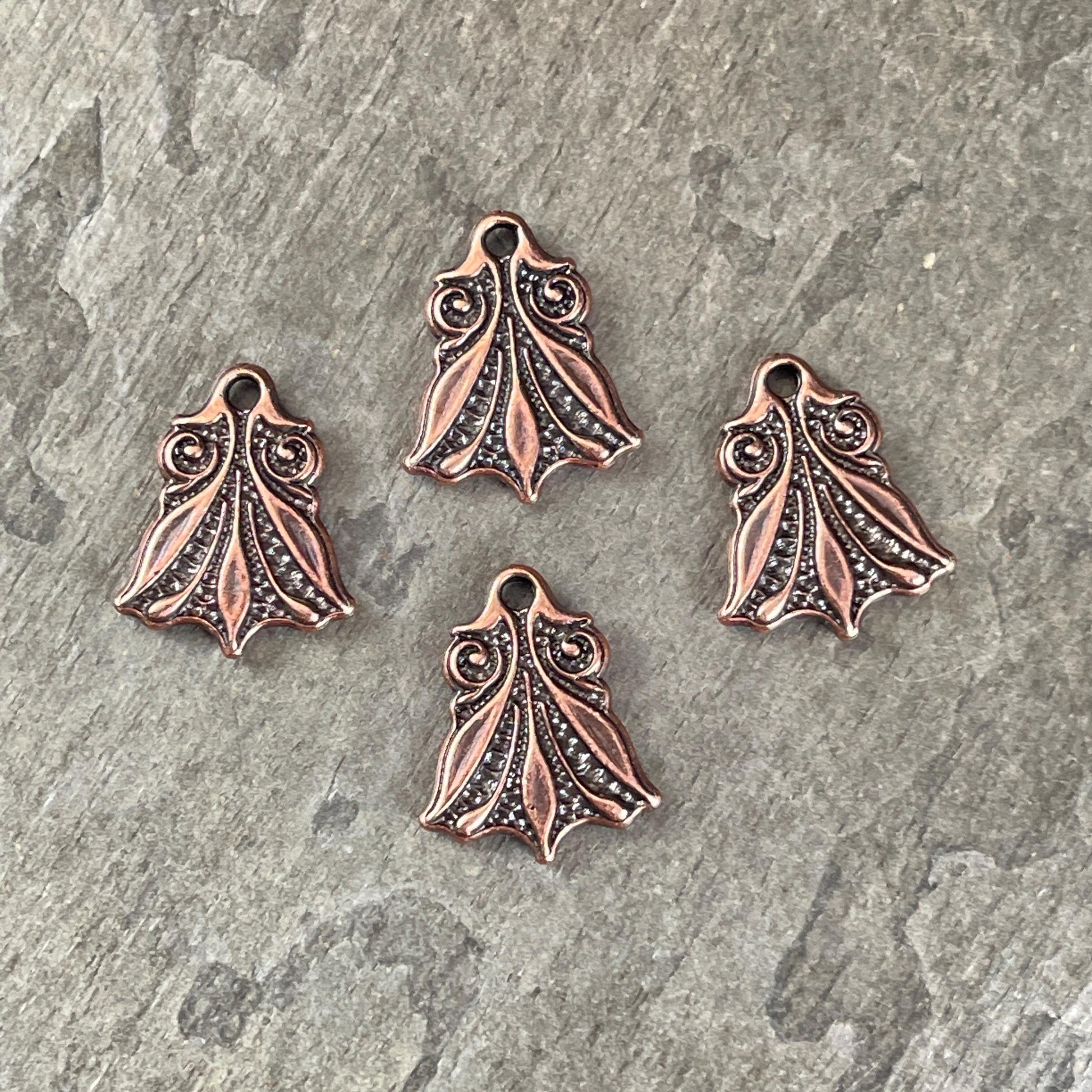 TierraCast Large Vignette Charm, 17.25x14mm Antiqued Copper Decorative Charm, New Blossom Collection (PF/1045-87) * Qty. 4