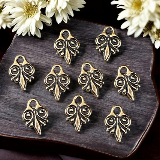 TierraCast Small Vignette Charm, 11.7x8.4mm Antiqued Brass Decorative Charm, New Blossom Collection (PF/1044-57) * Qty. 6
