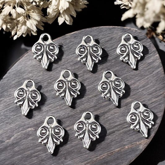 TierraCast Small Vignette Charm, 11.7x8.4mm Antiqued Silver Decorative Charm, New Blossom Collection (PF/1044-77) * Qty. 6