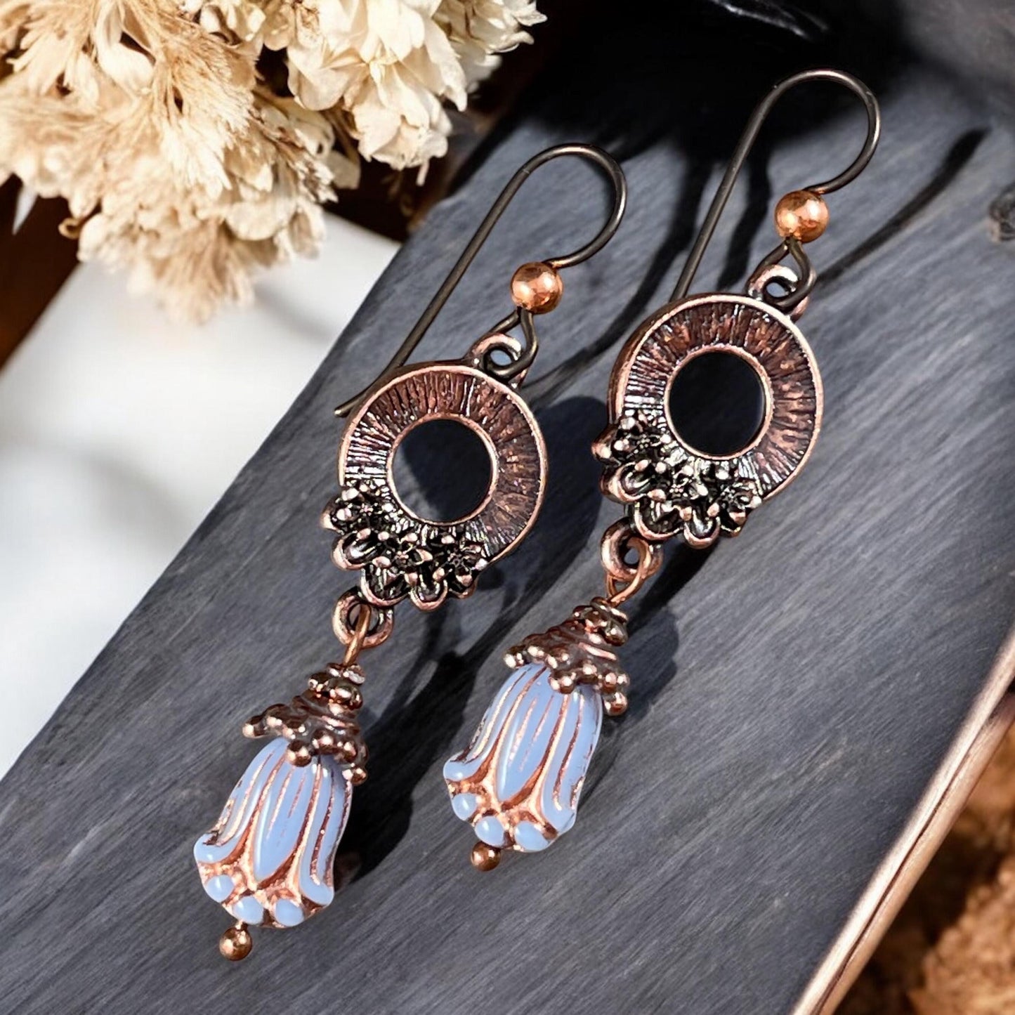 TierraCast Blossom Link Connector, Antiqued Copper Floral Theme Link, New Collection (PF/1051-87) * Qty. 4