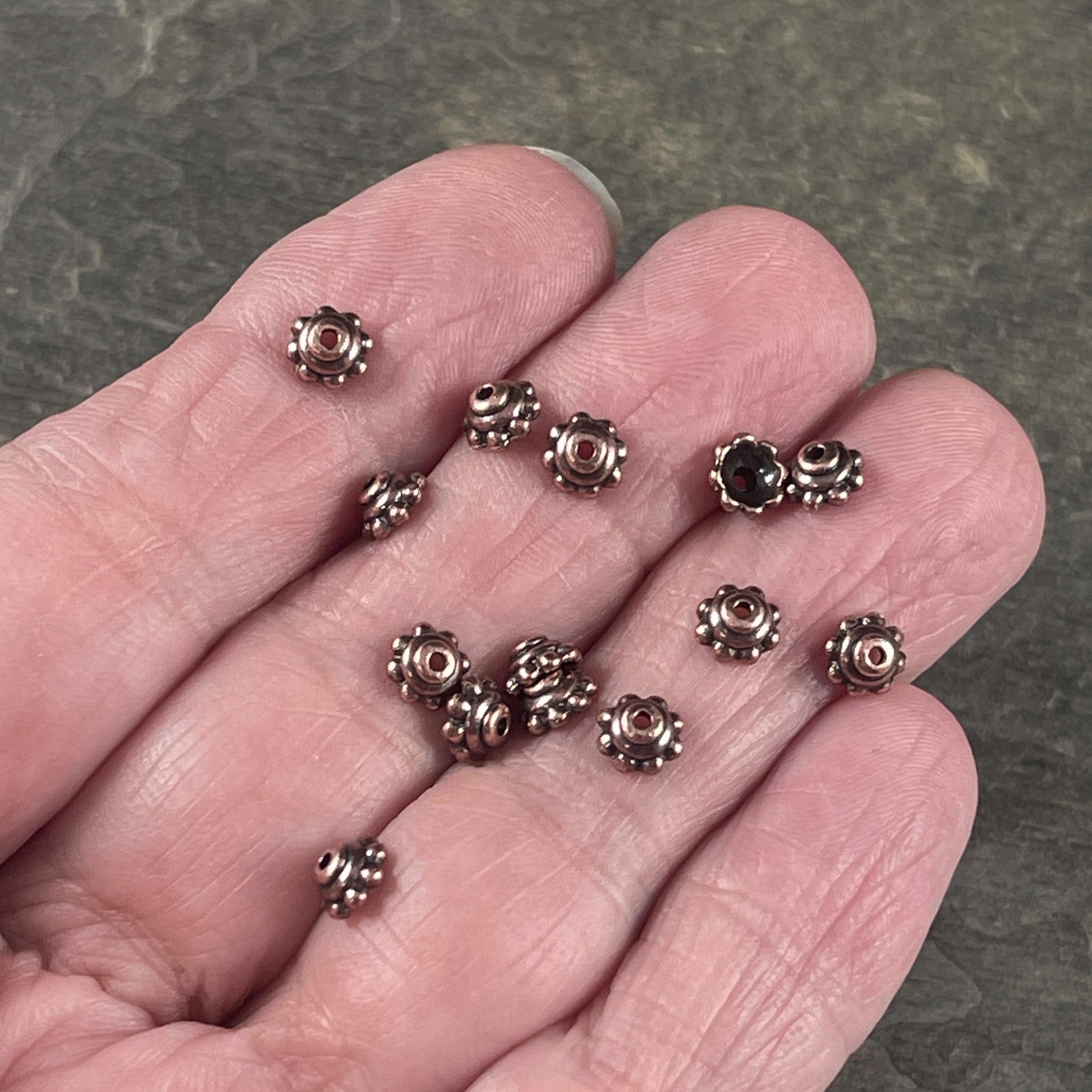 TierraCast Antiqued Copper Bead Caps, 5.25mm Copper Plated Bead Caps (PF/776-87) * Qty. 20