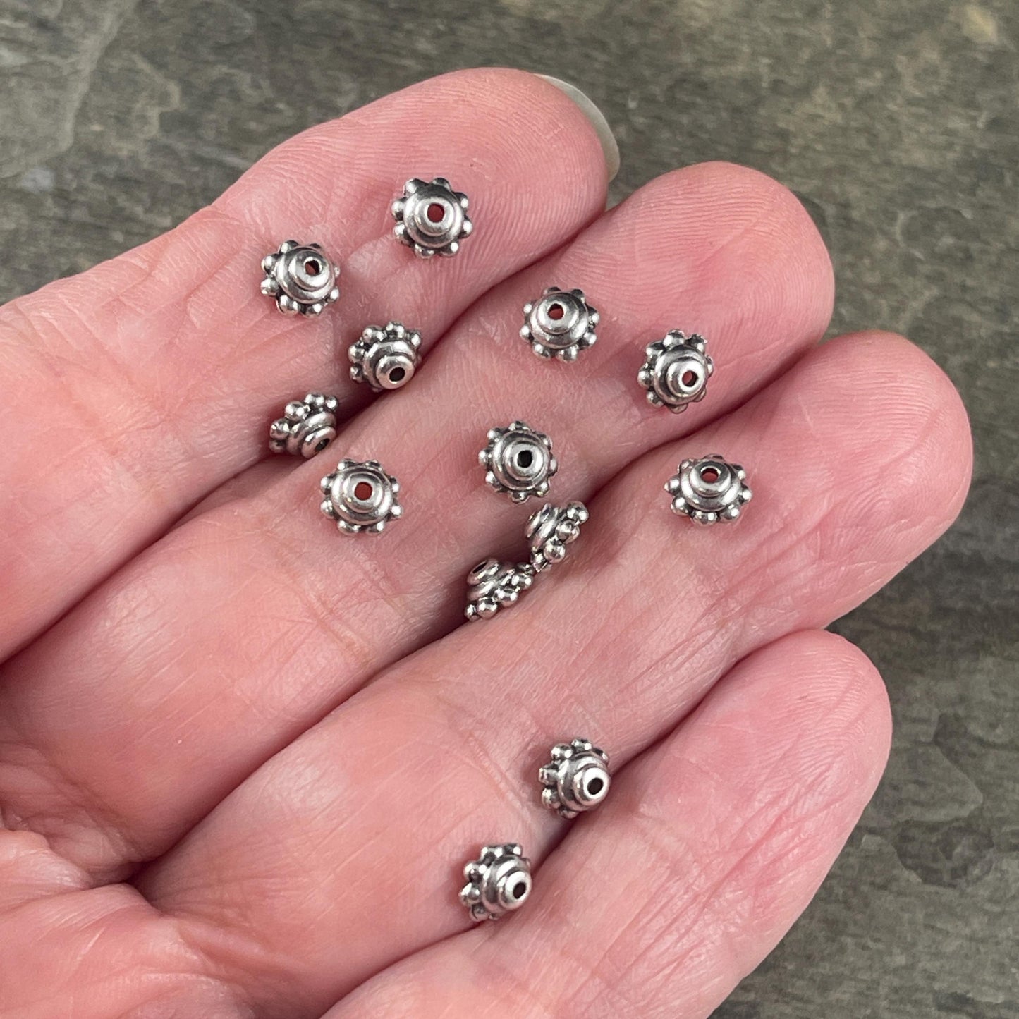 TierraCast Antiqued Silver Bead Caps, 5.25mm Silver Plated Bead Caps (PF/776-77) * Qty. 20