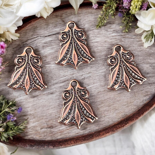 TierraCast Large Vignette Charm, 17.25x14mm Antiqued Copper Decorative Charm, New Blossom Collection (PF/1045-87) * Qty. 4