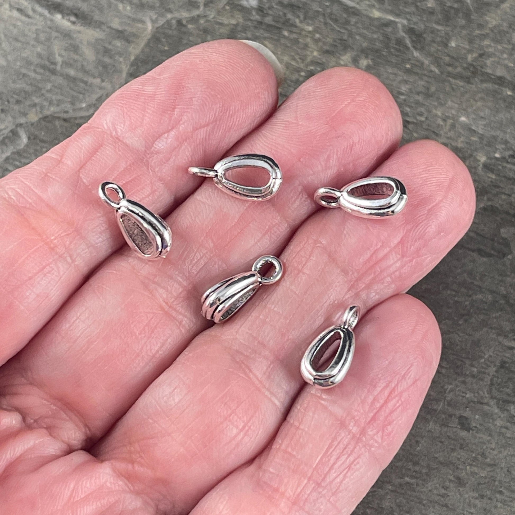 Duplicate listing!! TierraCast Nouveau Pinch Bail, Antiqued Silver Pinch Bail for Pendants (PF/876-77) * Qty. 4