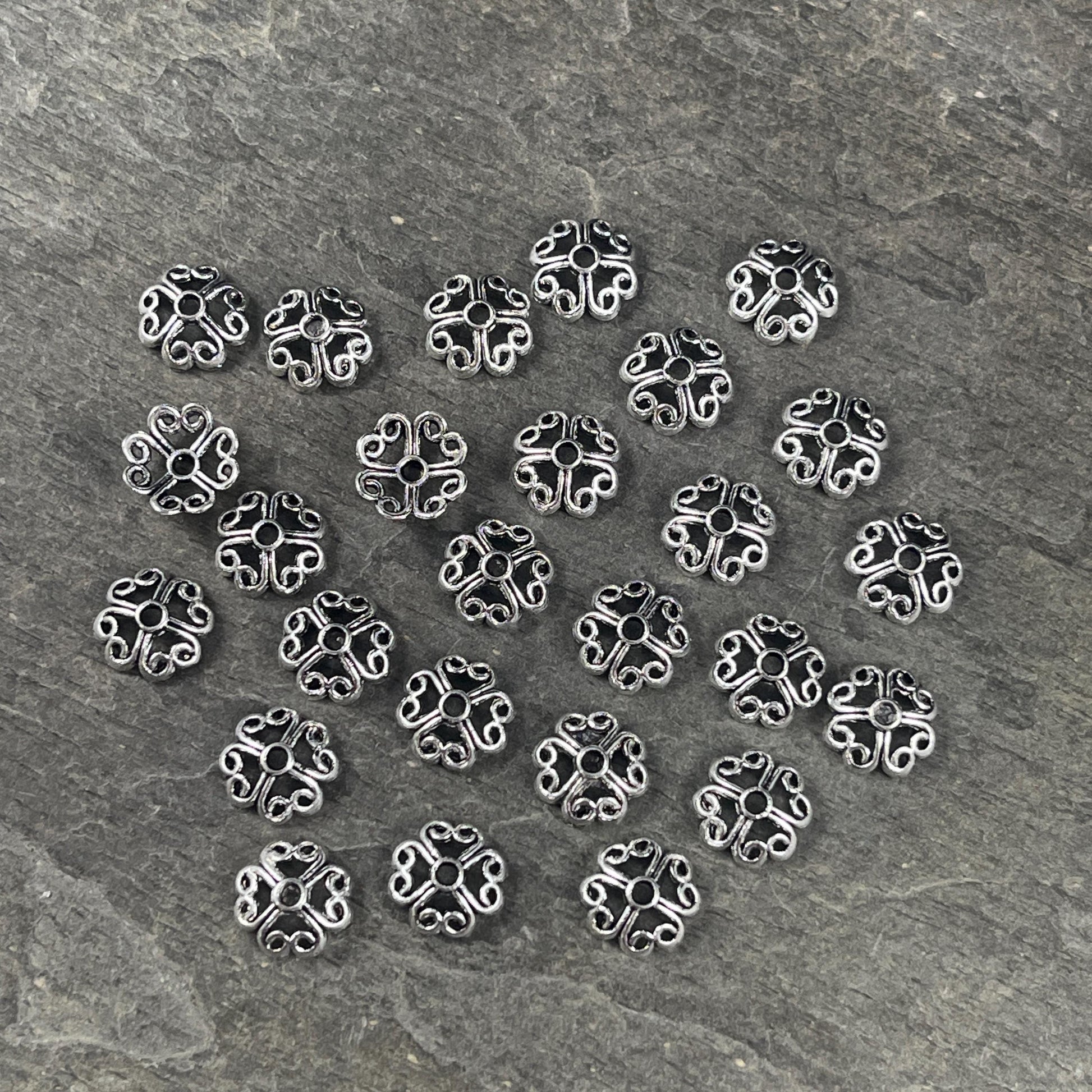 Antiqued Silver Bead Caps, 8mm Open Filigree Bead Caps (P302-04C-AS) * Qty. 200