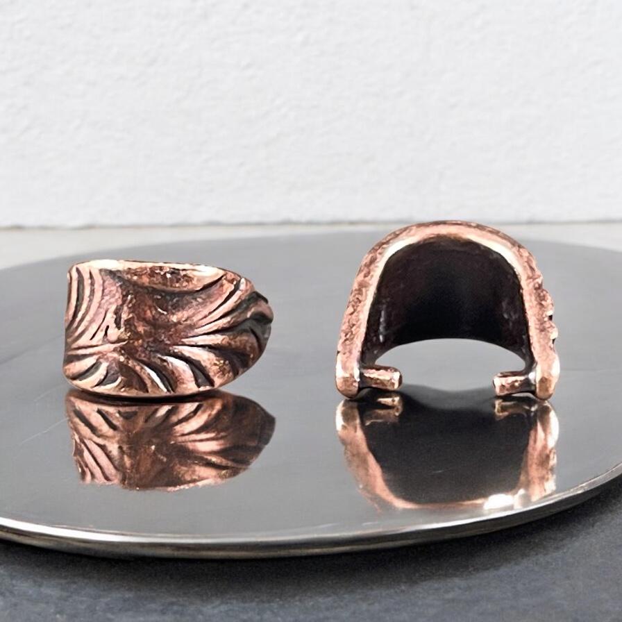 TierraCast Antiqued Copper Jardin Bail, Large 15.5mm Copper Pinch Bail with 12mm Grip Length (PF/886-87) * Qty. 2
