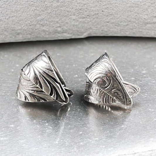 TierraCast 15.5mm Jardin Pinch Bail, Antiqued Silver Plated Pewter (PF/886-77) * Qty. 2