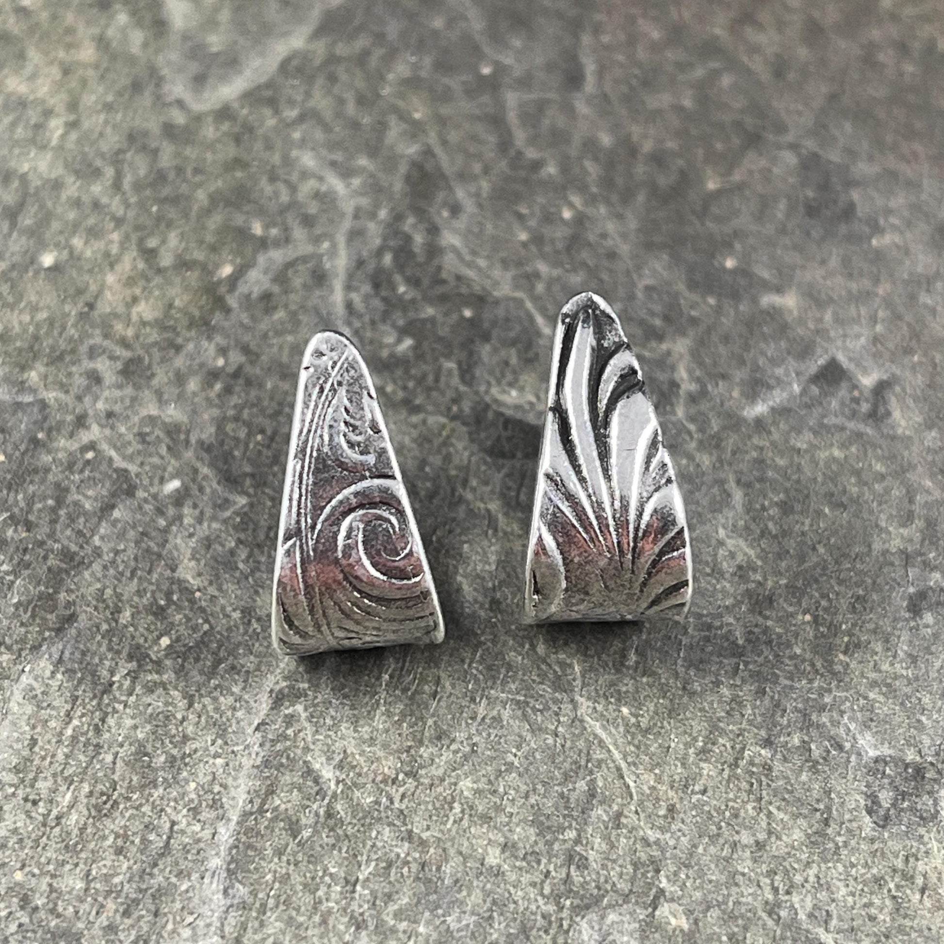 TierraCast Antiqued Silver Jardin Bail, Large 15.5mm Silver Pinch Bail with 12mm Grip Length (PF/886-77) * Qty. 2