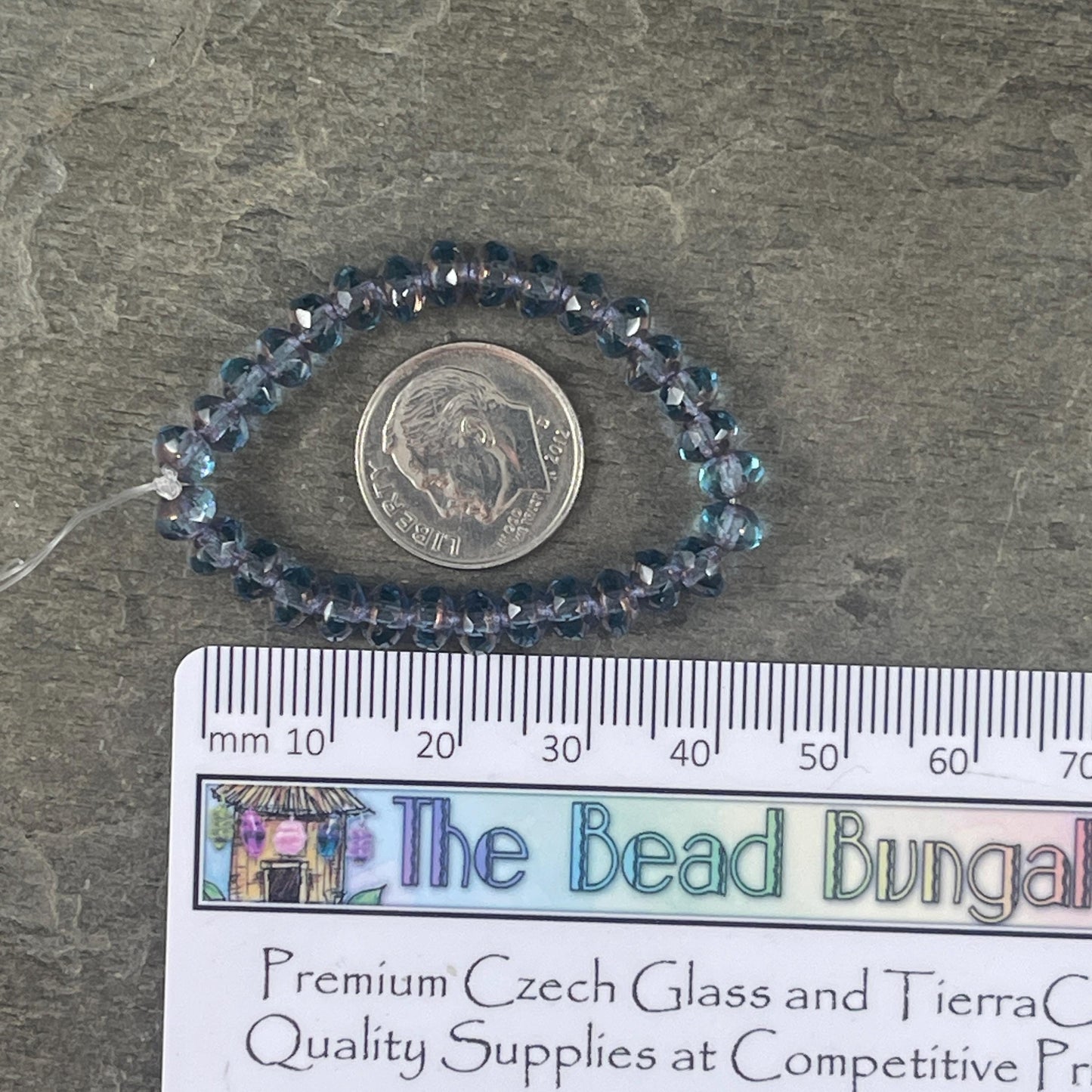 Transparent Indigo Blue Faceted Rondelles, 5x3mm Czech Glass Beads, Transparent Sapphire with Purple Luster Finish (R5/N-0369) * Qty. 30