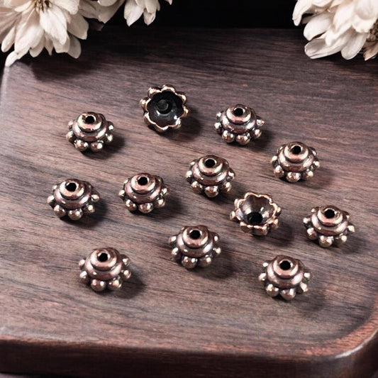 TierraCast Antiqued Copper Bead Caps, 5.25mm Copper Plated Bead Caps (PF/776-87) * Qty. 20