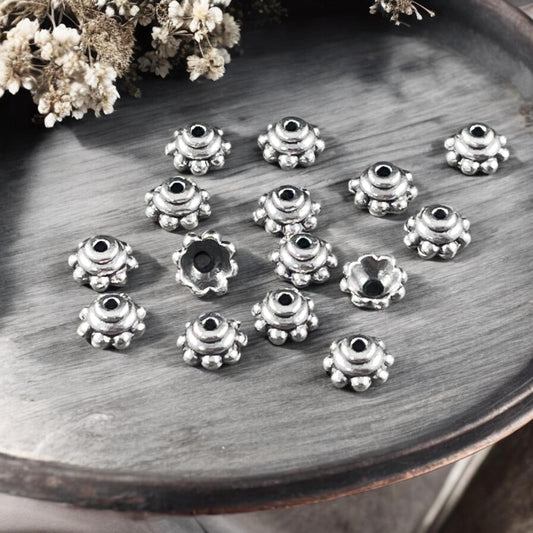 TierraCast Antiqued Silver Bead Caps, 5.25mm Silver Plated Bead Caps (PF/776-77) * Qty. 20