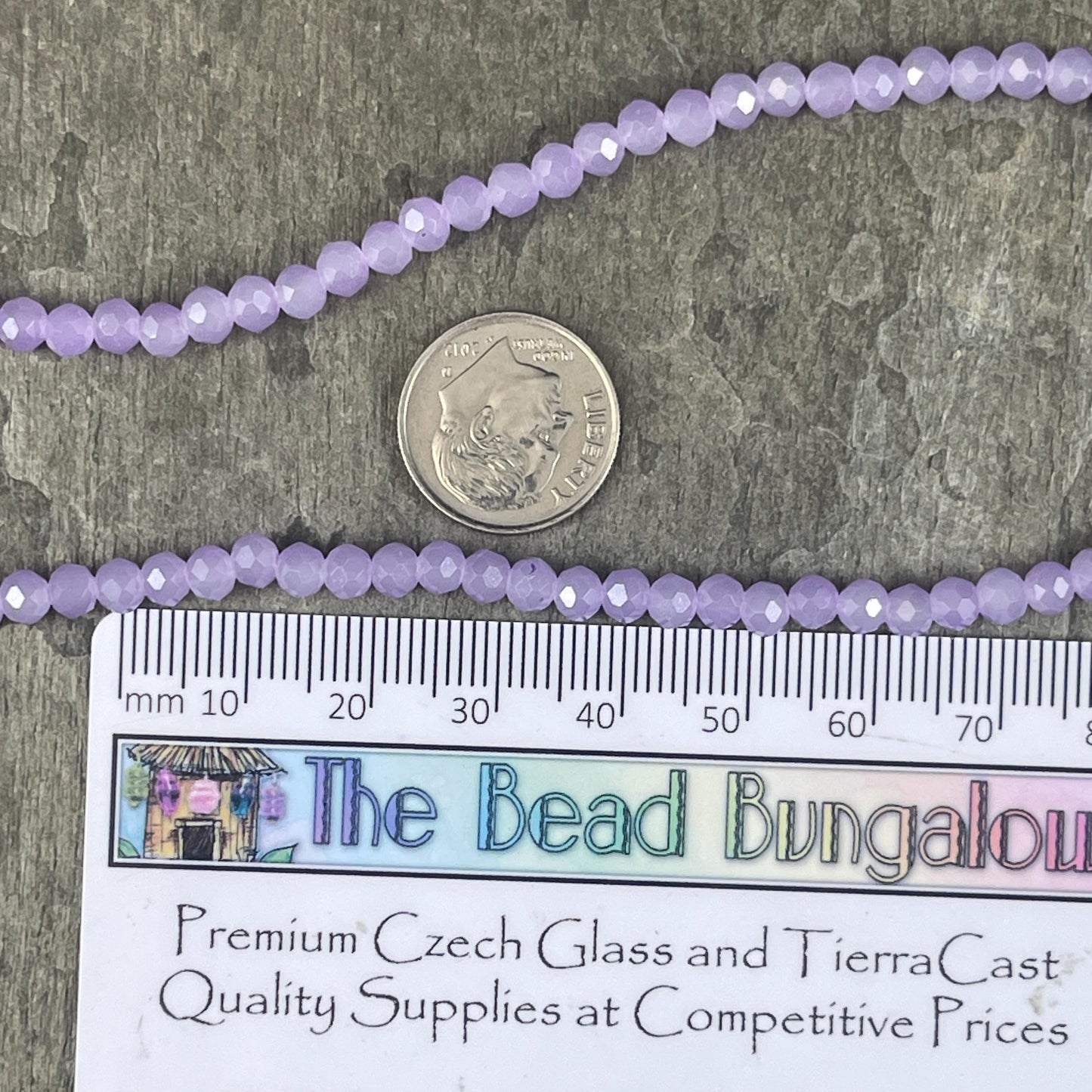 Pastel Purple 4x3mm Faceted Glass Beads, Milky Light Purple (PastelPurple-4) * 100 Beads