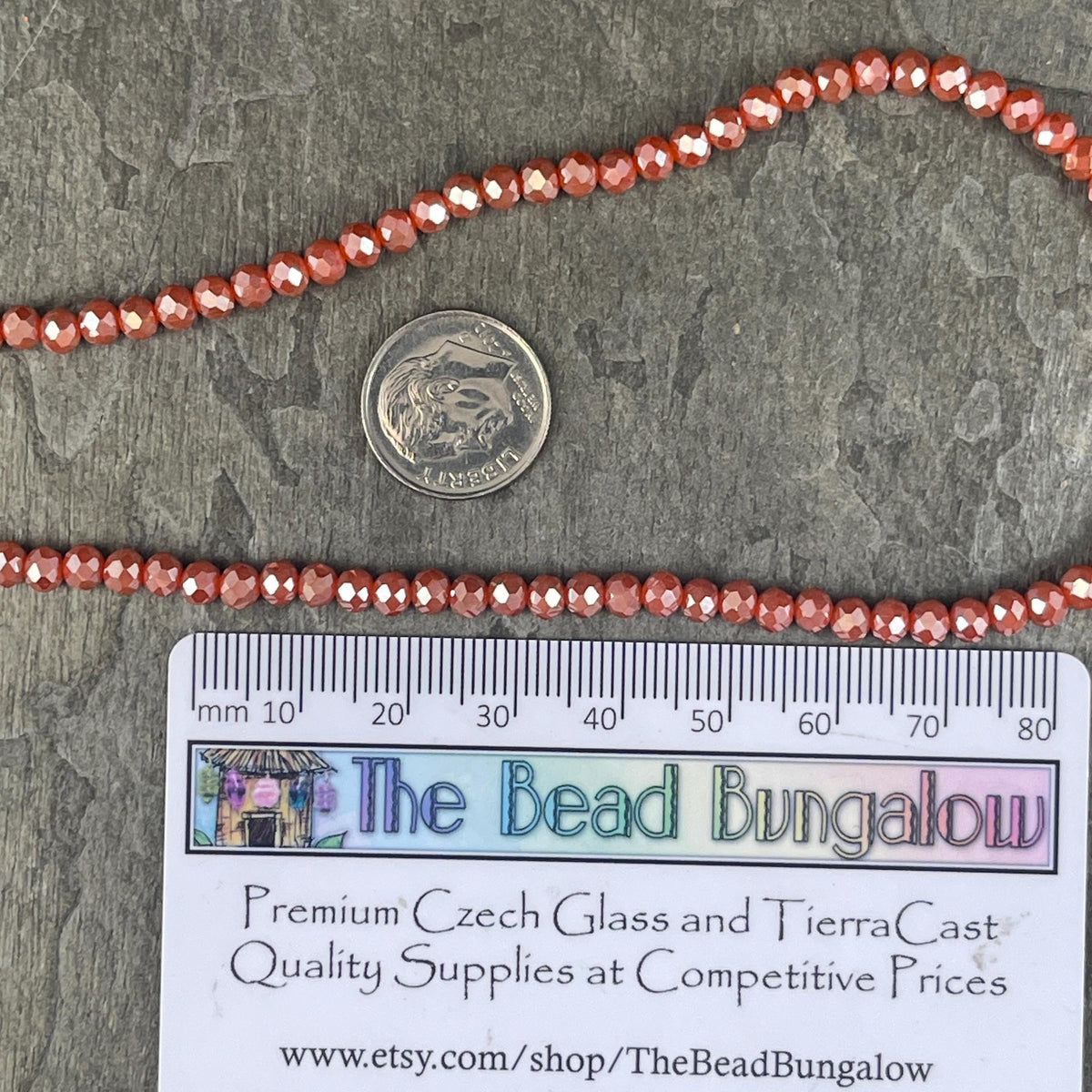 Pumpkin Orange 4x3mm Faceted Glass Beads, Dark Orange Rondelles with AB Finish (PumpkinAB-4) * 100 Beads