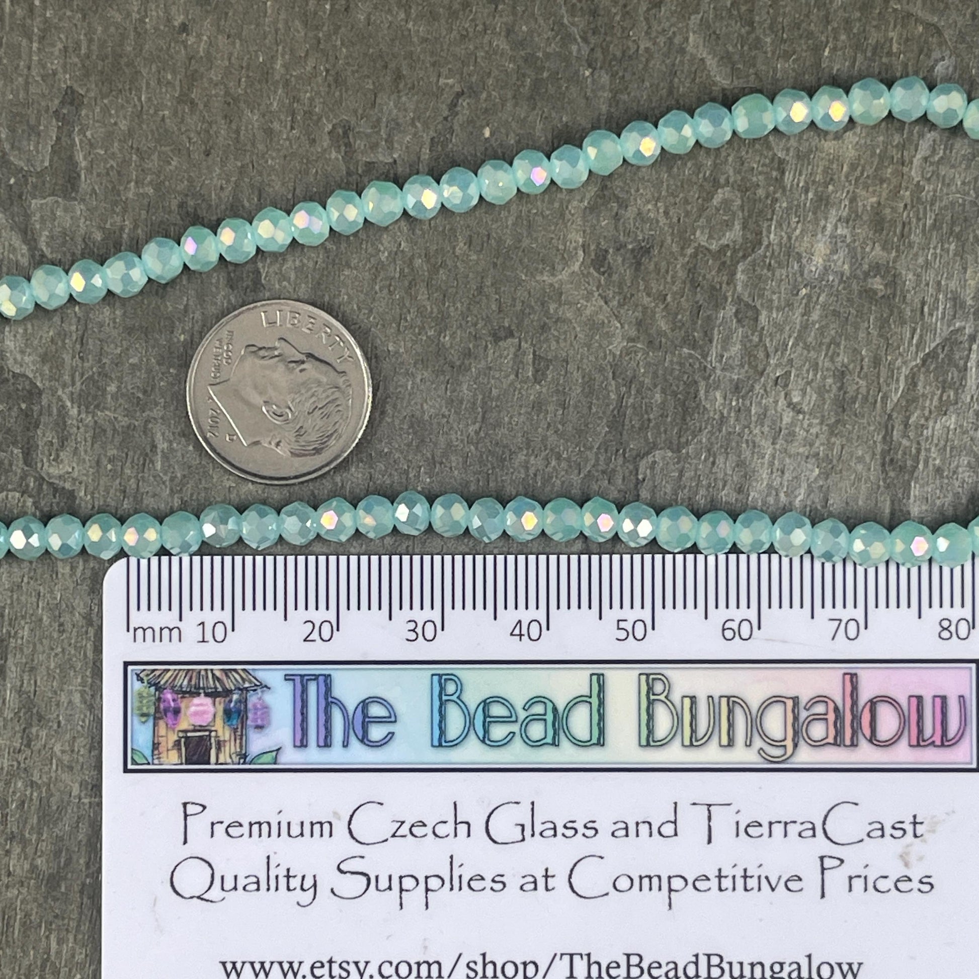 Pastel Green 4x3mm Faceted Glass Beads, Light Green with AB Finish (PastelGreenAB-4) * 100 Beads