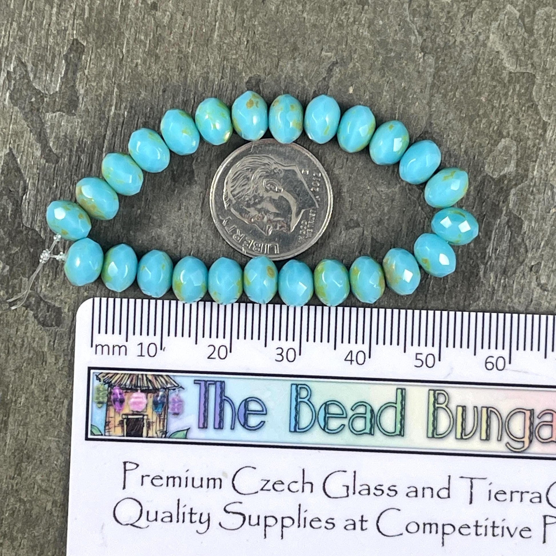 Czech Glass Beads - 7x5mm Sky Blue Faceted Rondelles (R7/N-0751) * Qty. 25